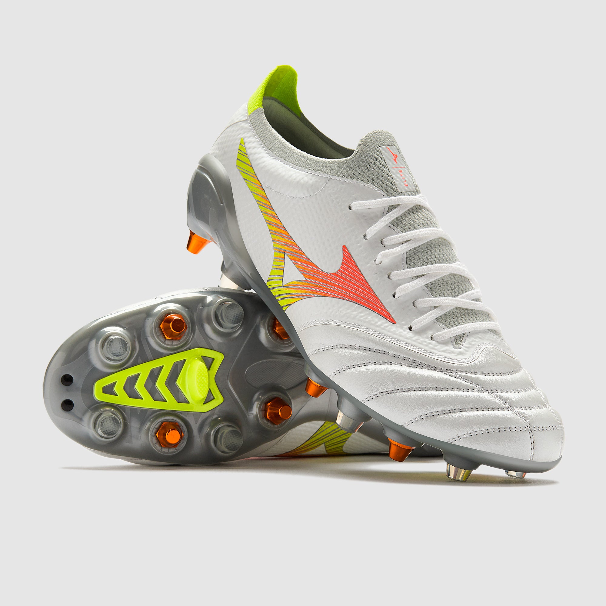 シューズ Morelia Neo III Beta Elite Mix Mizuno Morelia Neo V Beta Elite Mix Soft Ground - White/Lava