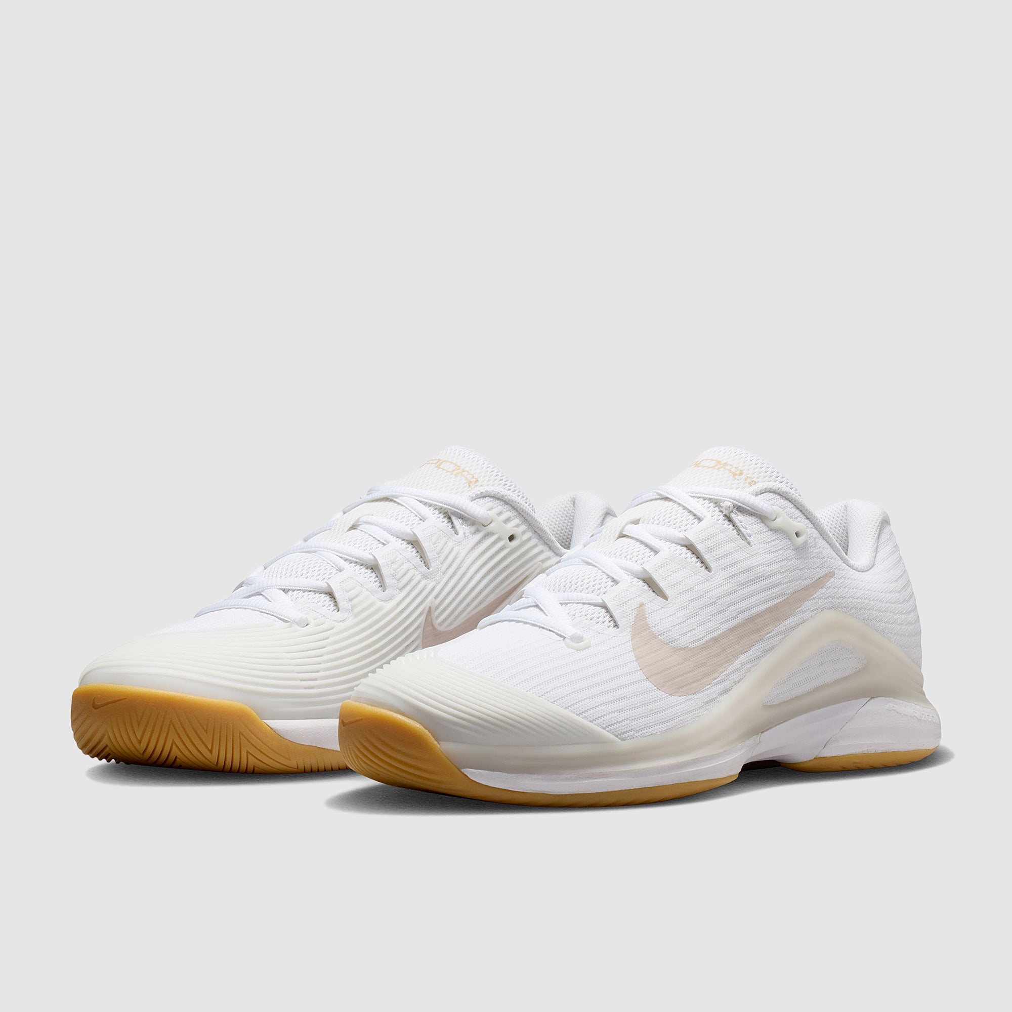 Nike Womens Vapor 12 Tennis Shoes - White/LT Orewood Brown/Summit