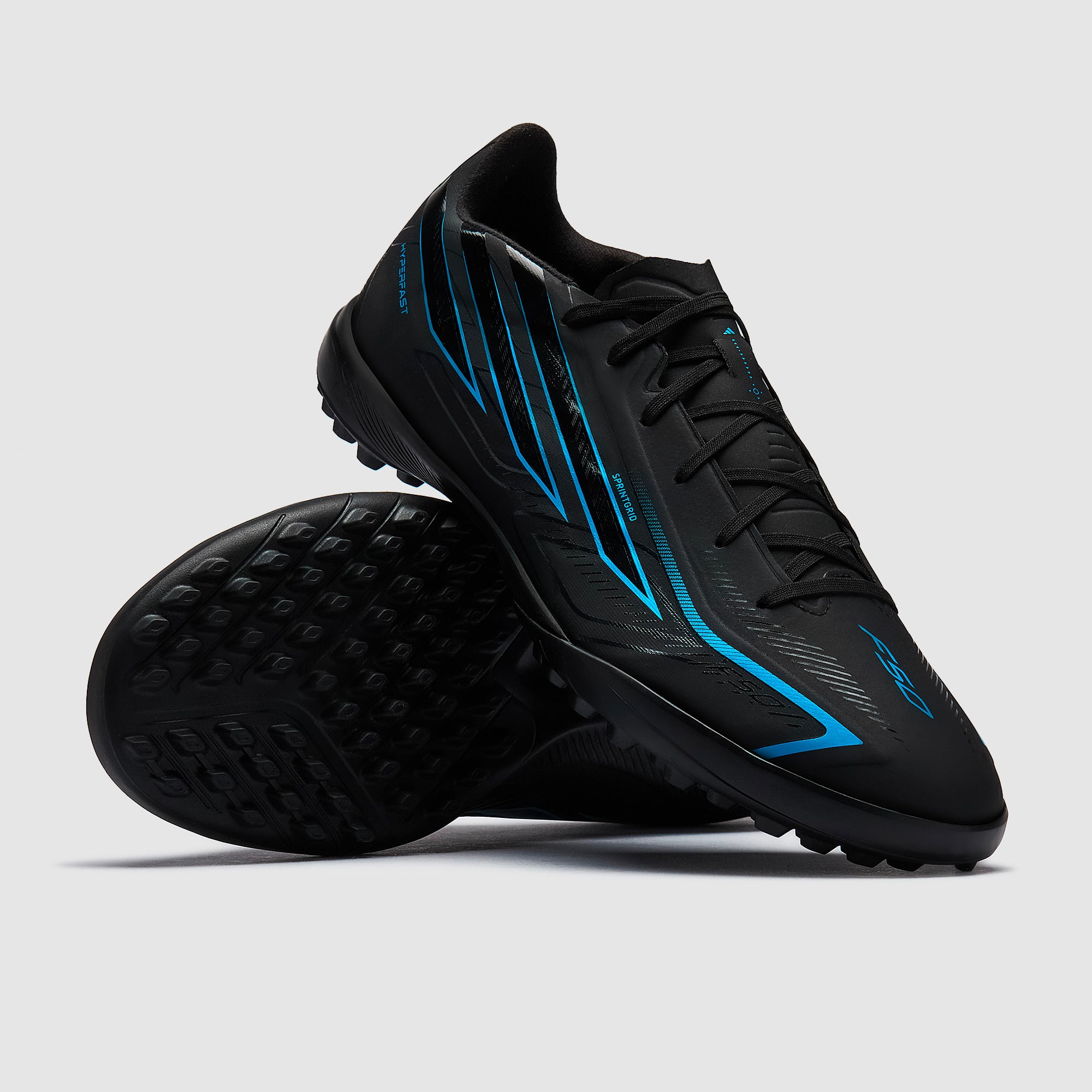adidas F50 Hyperfast League Turf - Core Black/Core Black/Lucid Ray