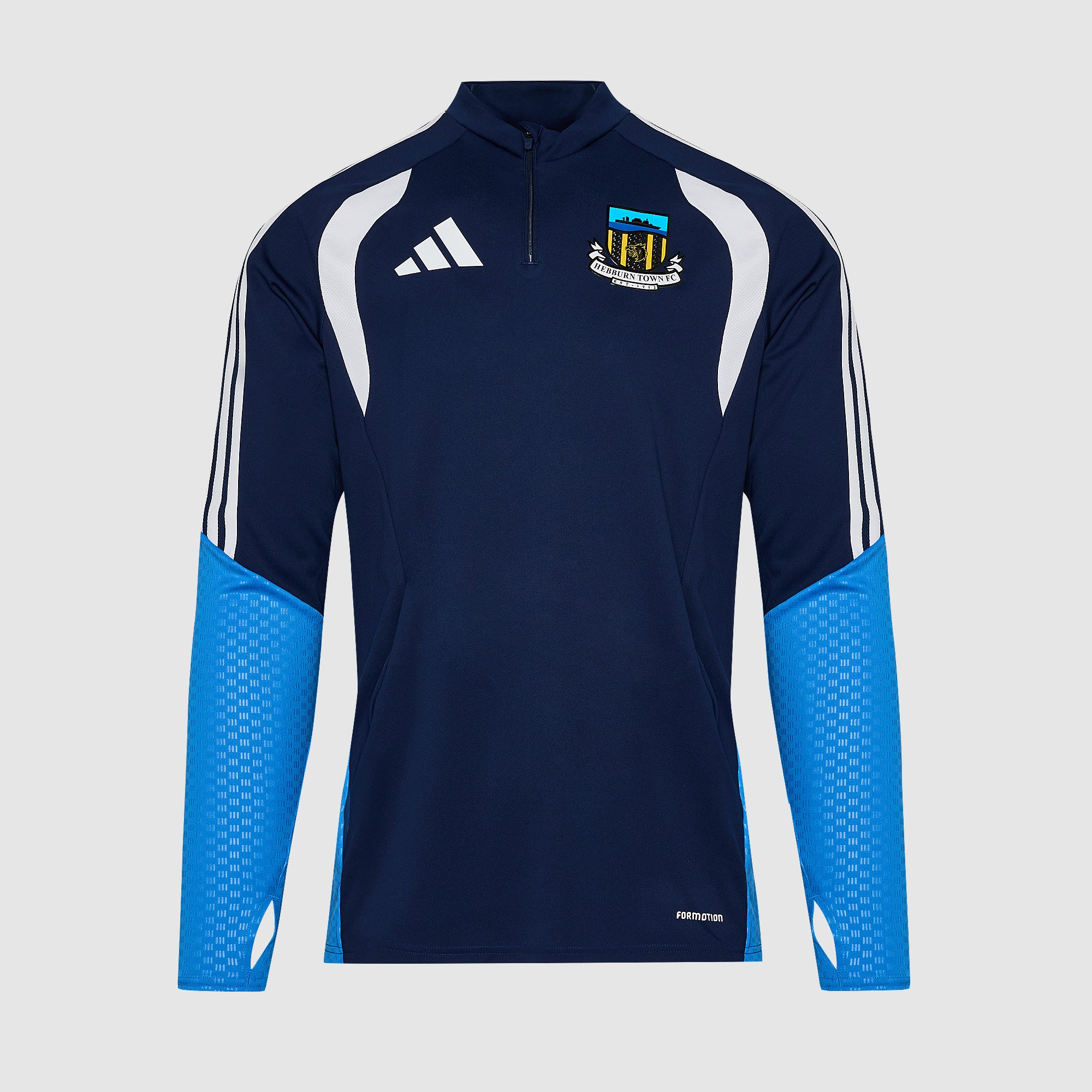 adidas Hebburn Town FC 1/4-Zip Training Drill Top - Team Navy Blue