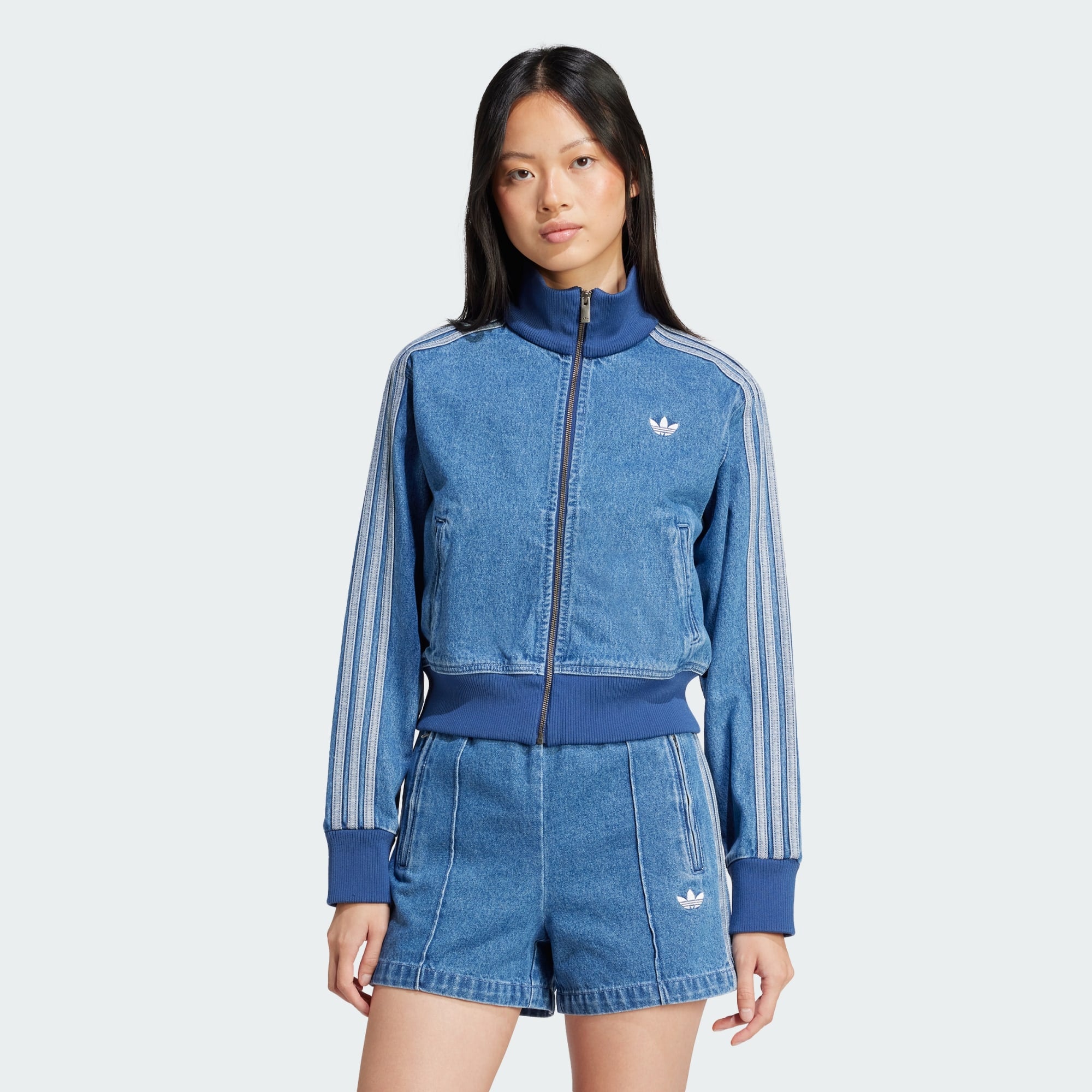 adidas Originals Womens Adicolor Denim Track Top - Indigo Denim