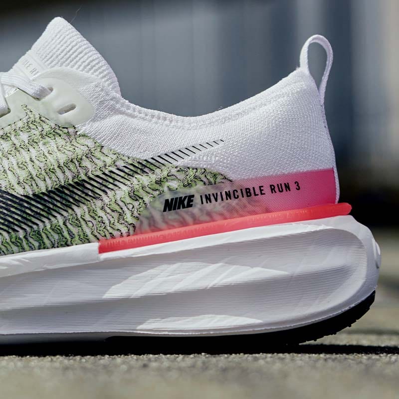 Size 9.5 - Nike ZoomX Invincible Run Flyknit 3 Low White Volt Hyper Pink  for sale online