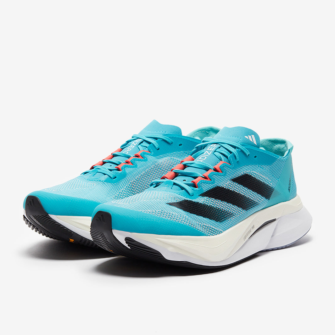 adidas adizero Boston 12 - Lucid Cyan/Core Black/Flash Aqua - Mens