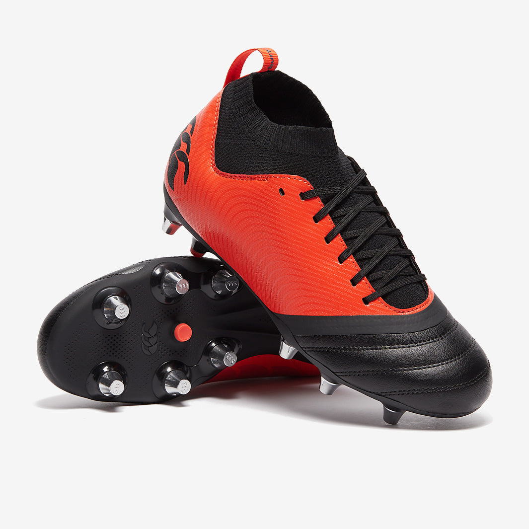 Canterbury 黒 赤 Canterbury Stampede Pro SG - Orange/Black - Mens Boots