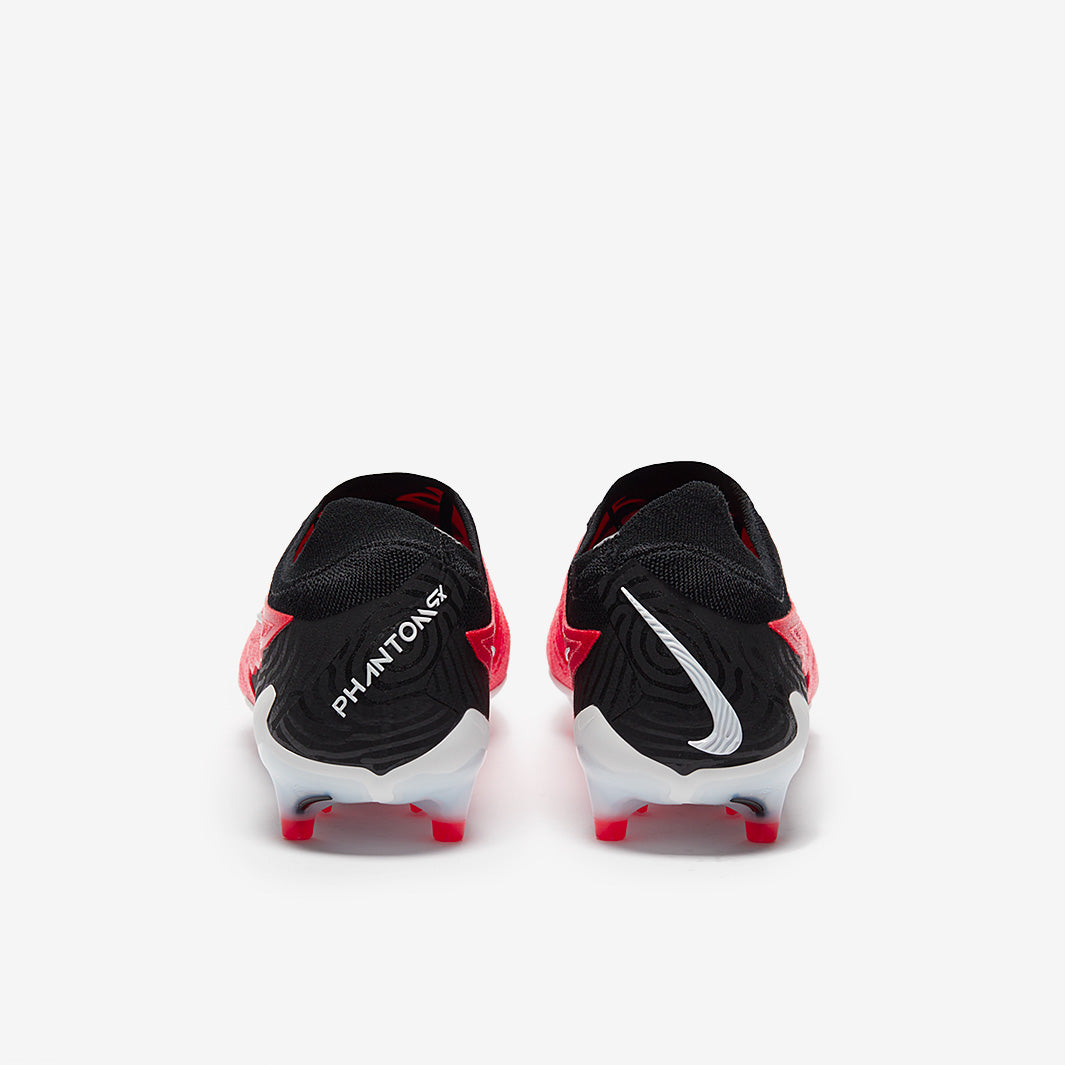 Black and red football boots with 'Phantom' branding on a white background
