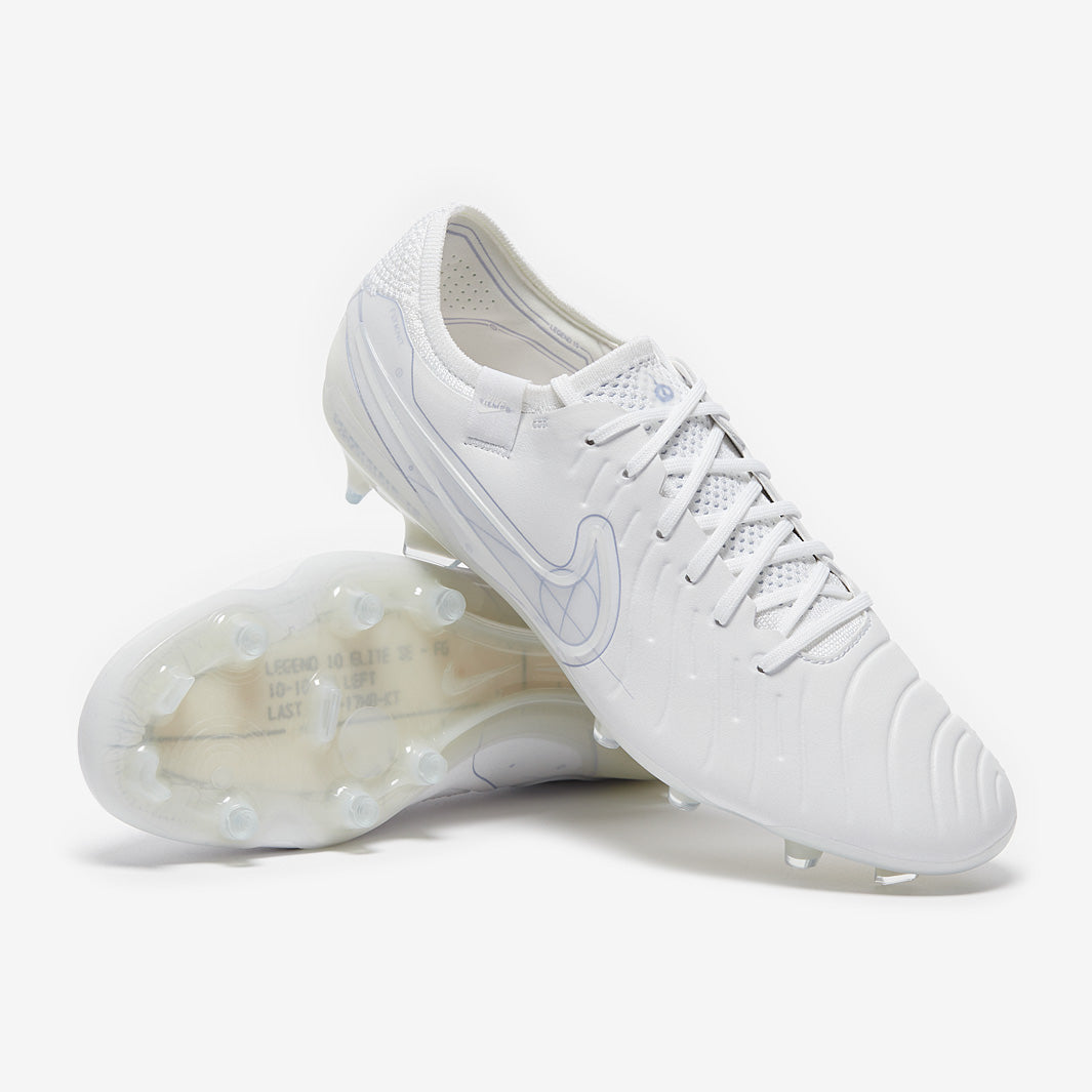 Nike Tiempo Legend X Elite FG - White/White/White - Mens Cleats