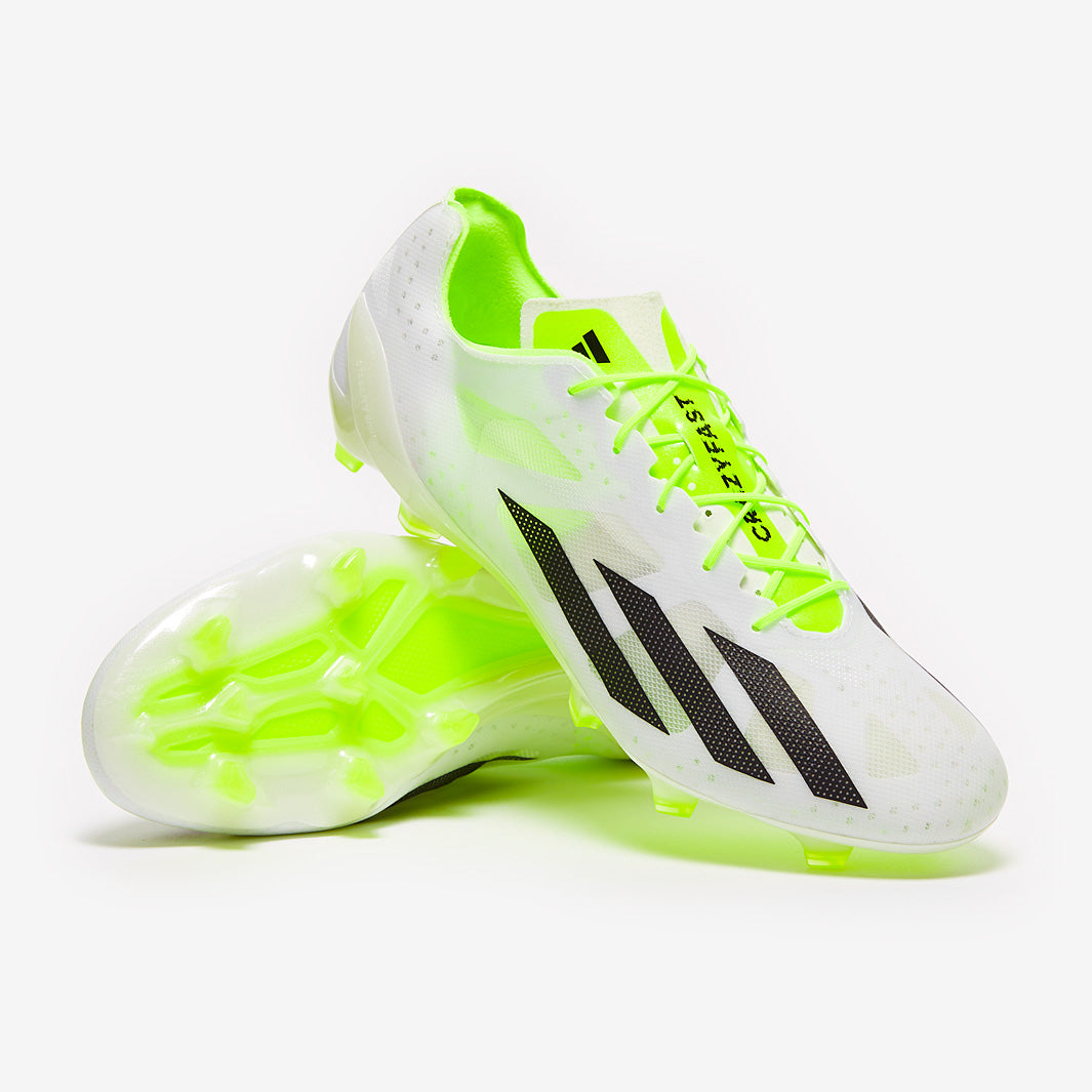 adidas X Crazyfast+ FG - White/Core Black/Lucid Lemon - Mens Boots