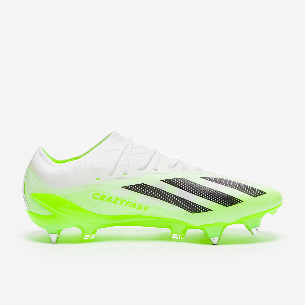 adidas X Crazyfast.1 SG - White/Core Black/Lucid Lemon - Mens Boots