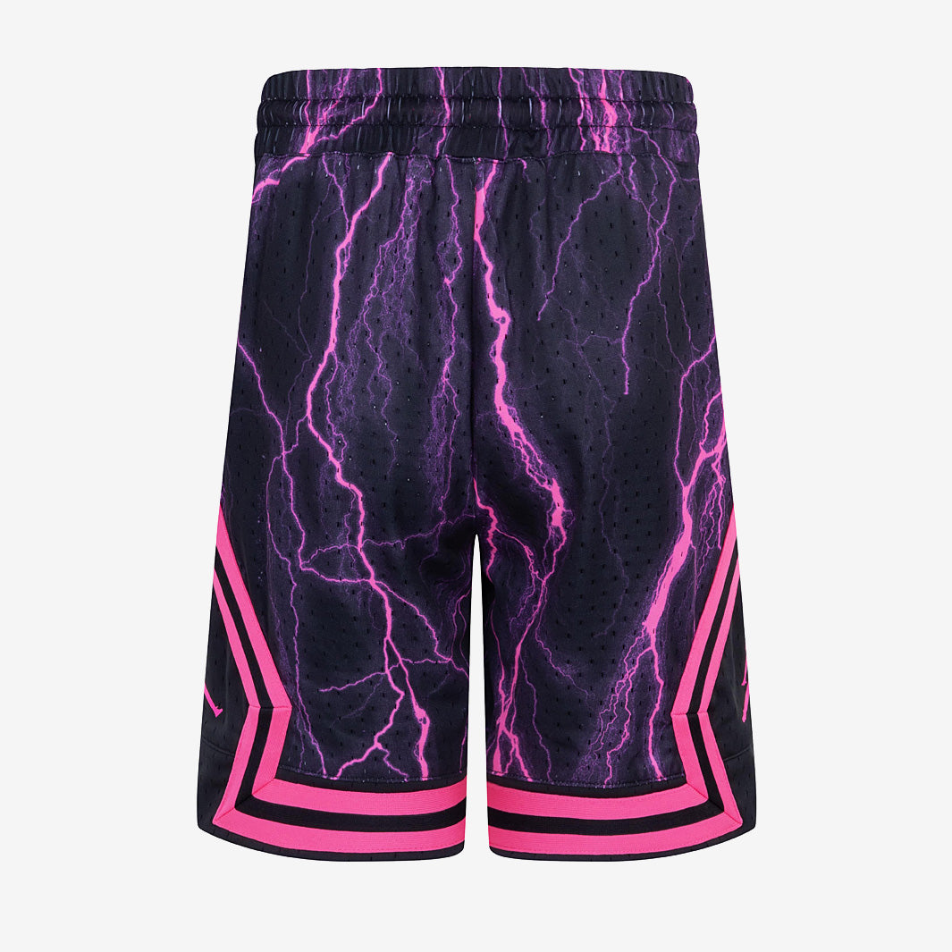 Jordan Older Kids AOP Dri-FIT Diamond Shorts (8-15Y) - Black/Hyper
