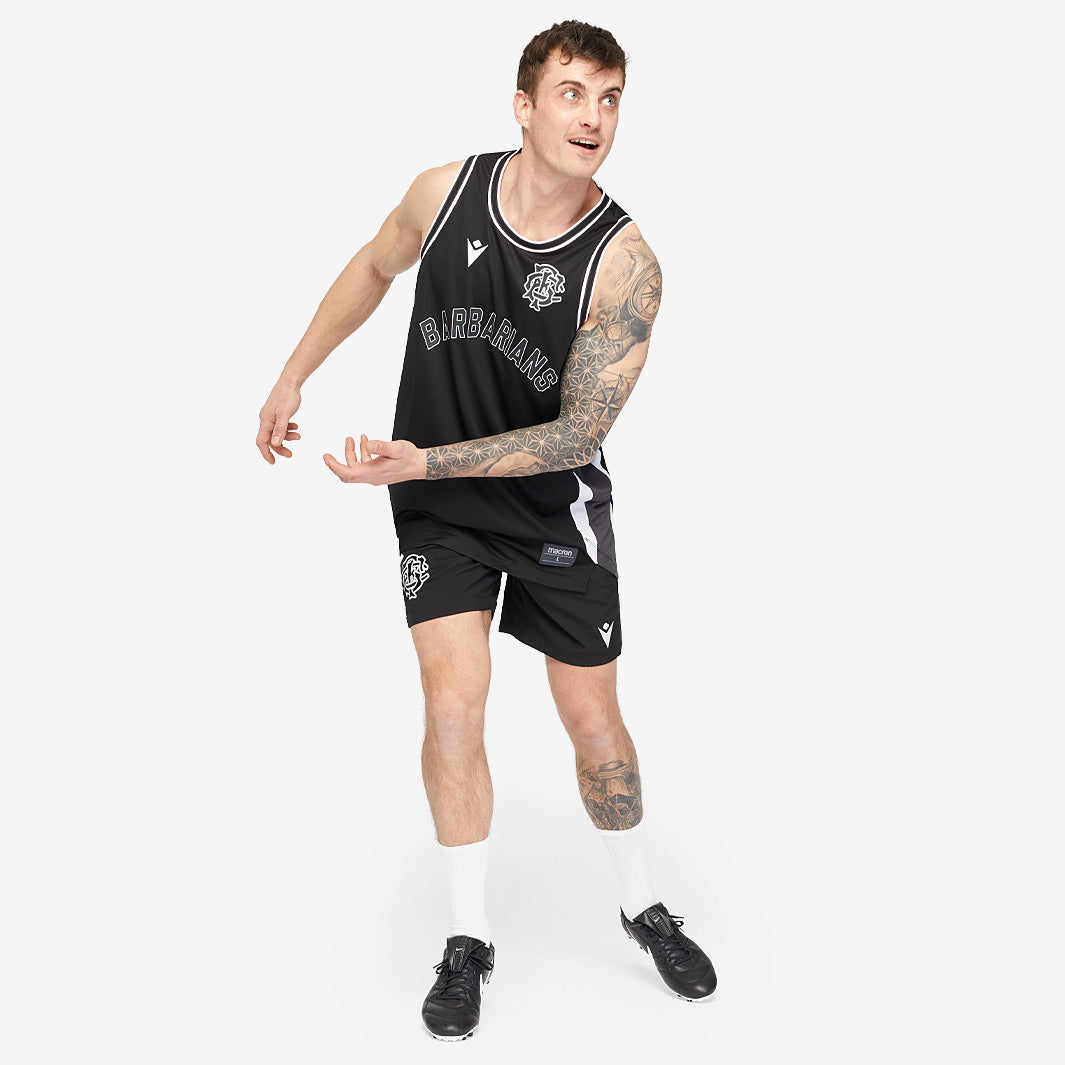 Macron Barbarians 23/24 Training Basketball Singlet - Black - Mens