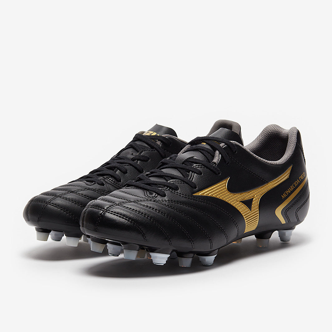 Mizuno Morelia Neo ブラック/ゴールド Mizuno Morelia Neo IV Pro SG Mix - Black/Gold - Mens Boots