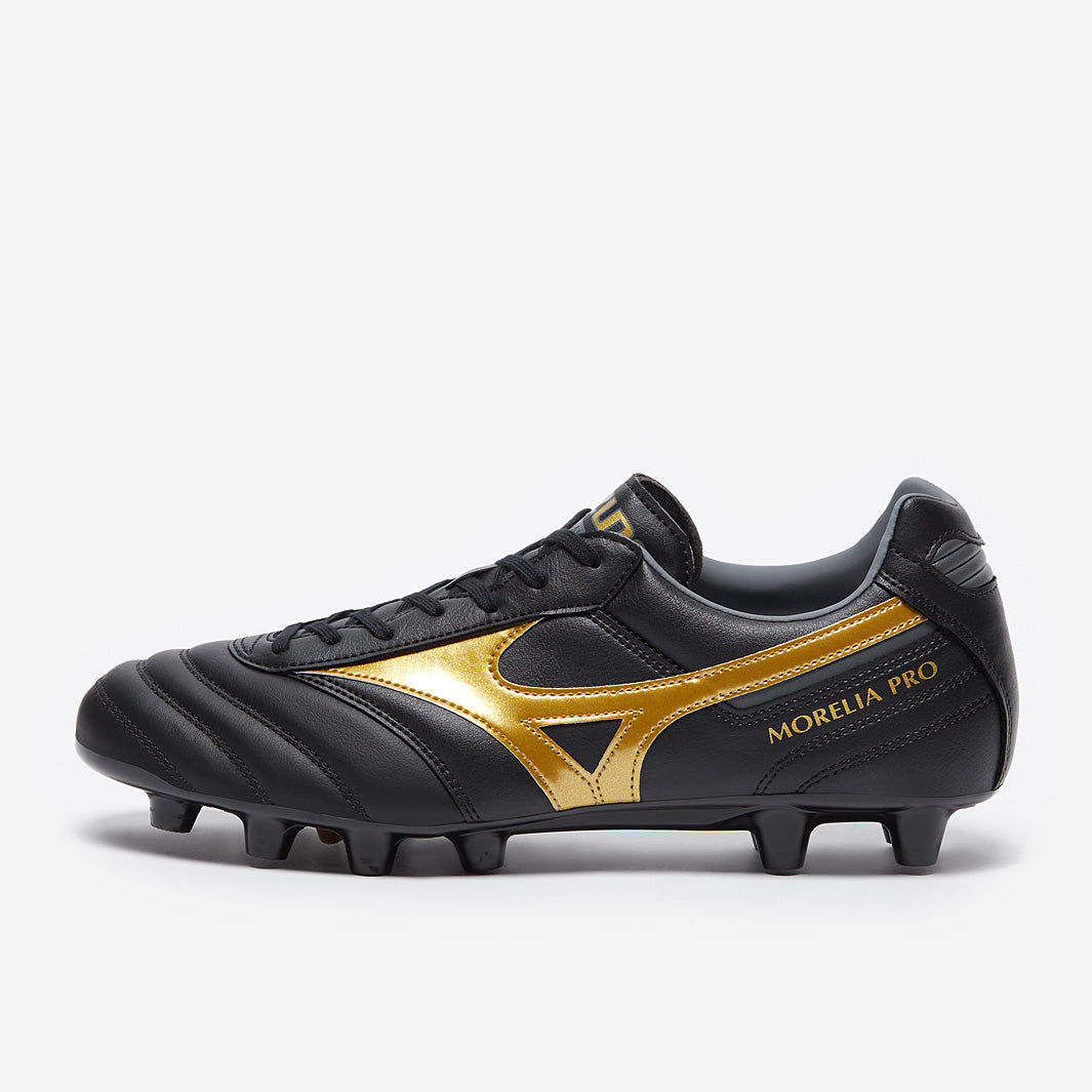 Mizuno Morelia II Pro FG - Black/Gold/Dark Shadow - Mens Boots