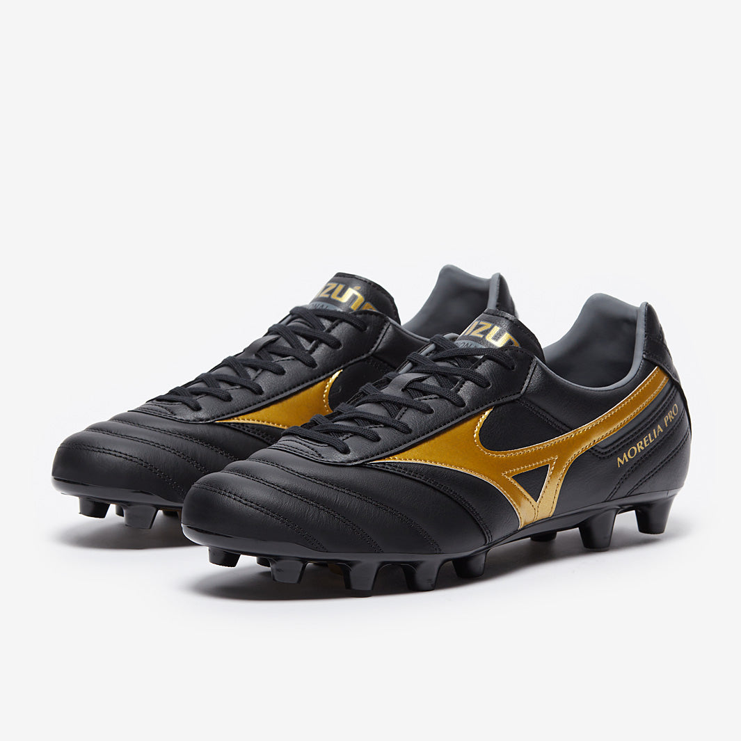 Mizuno Morelia II Pro FG - Black/Gold/Dark Shadow - Mens Boots