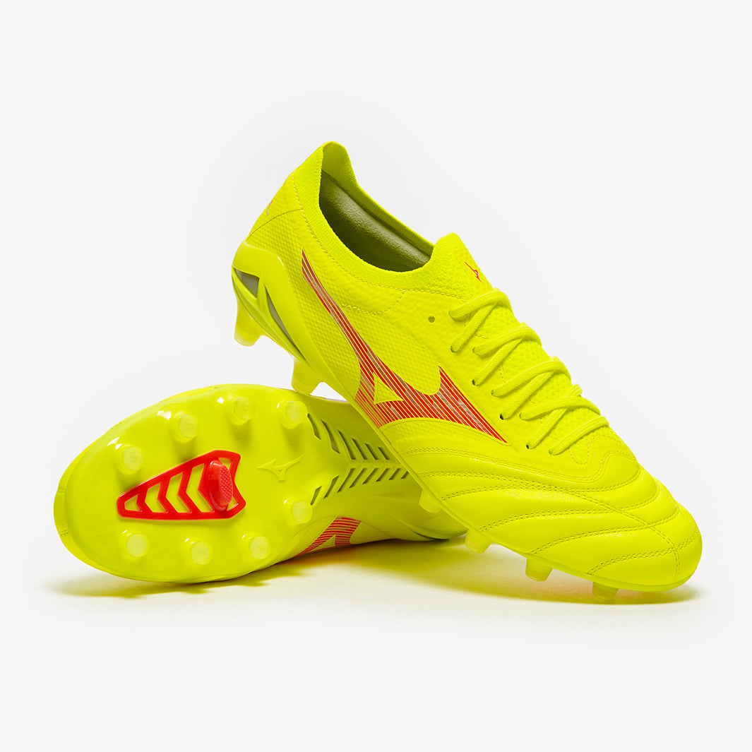 Mizuno Morelia Neo IV Beta Elite Firm Ground - Safety Yellow/Fiery
