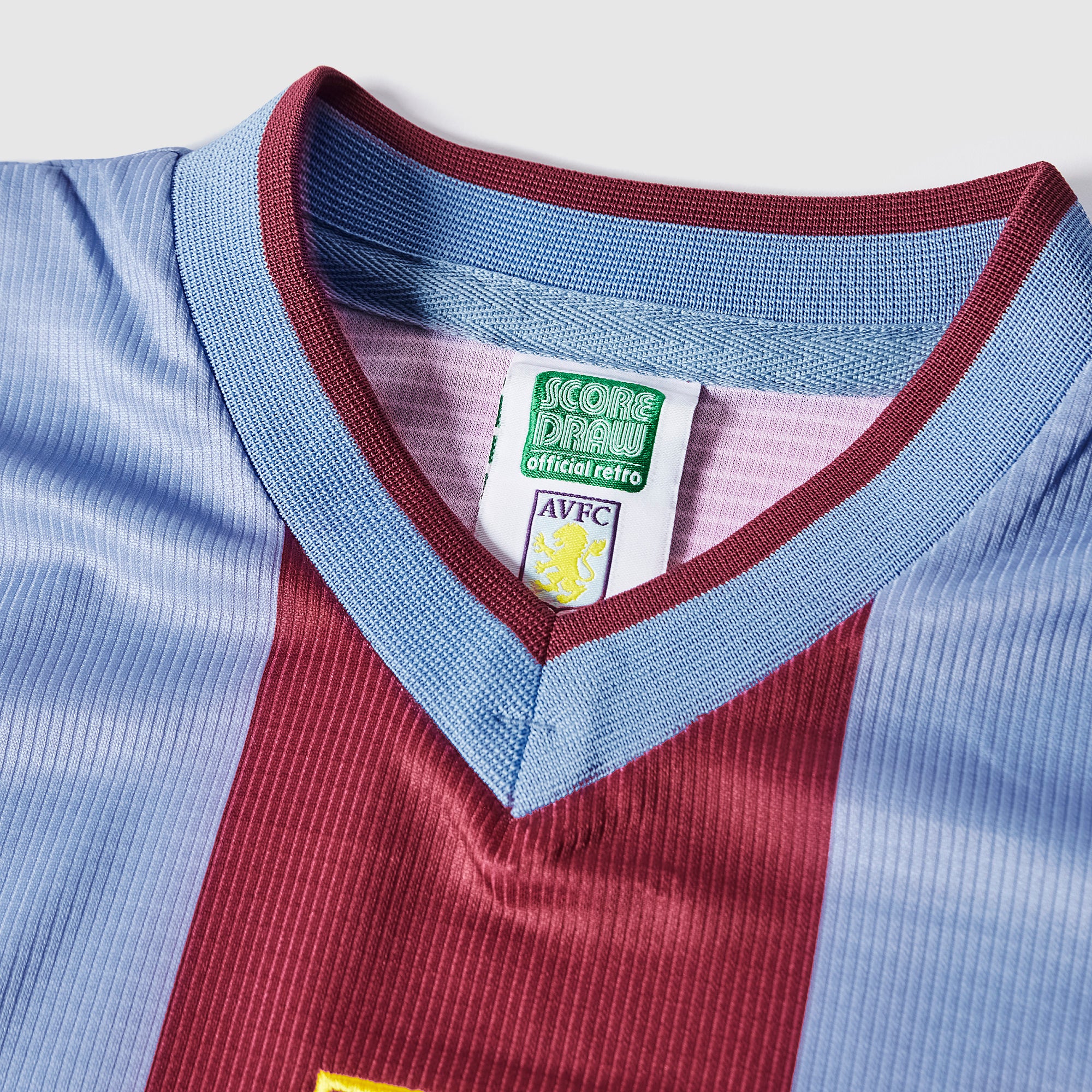 Score Draw Aston Villa 2000 Shirt - Burgundy/Blue - Mens Replica