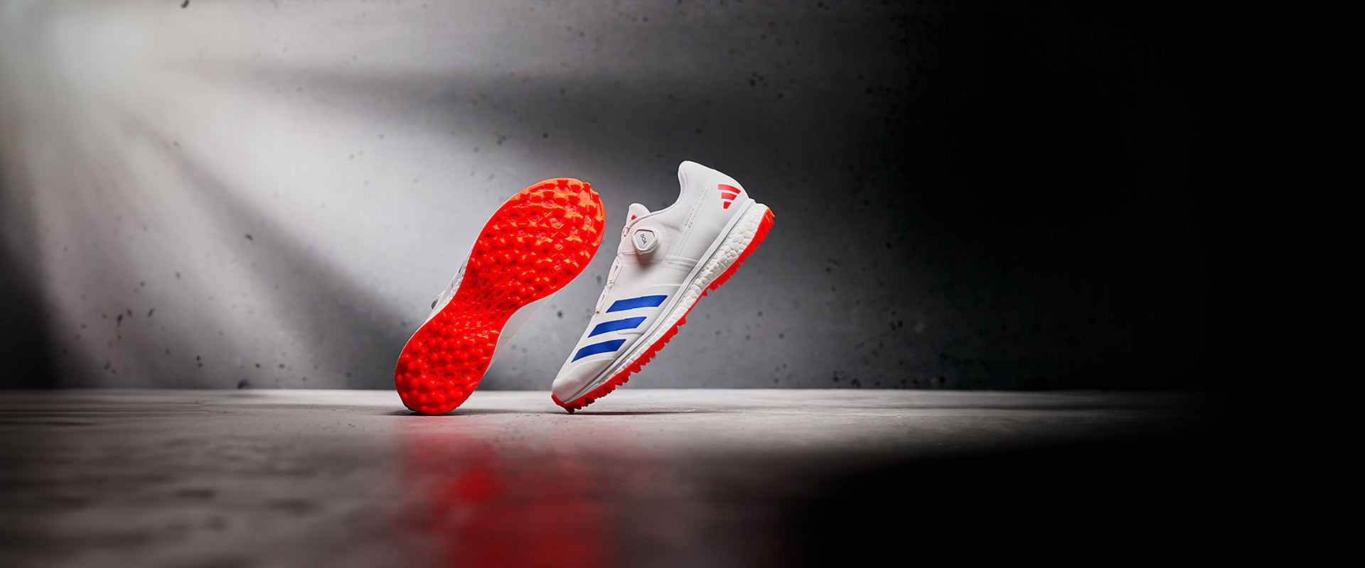 adidas 22YDS Boost Cricket Spikes - White/Red/Blue
