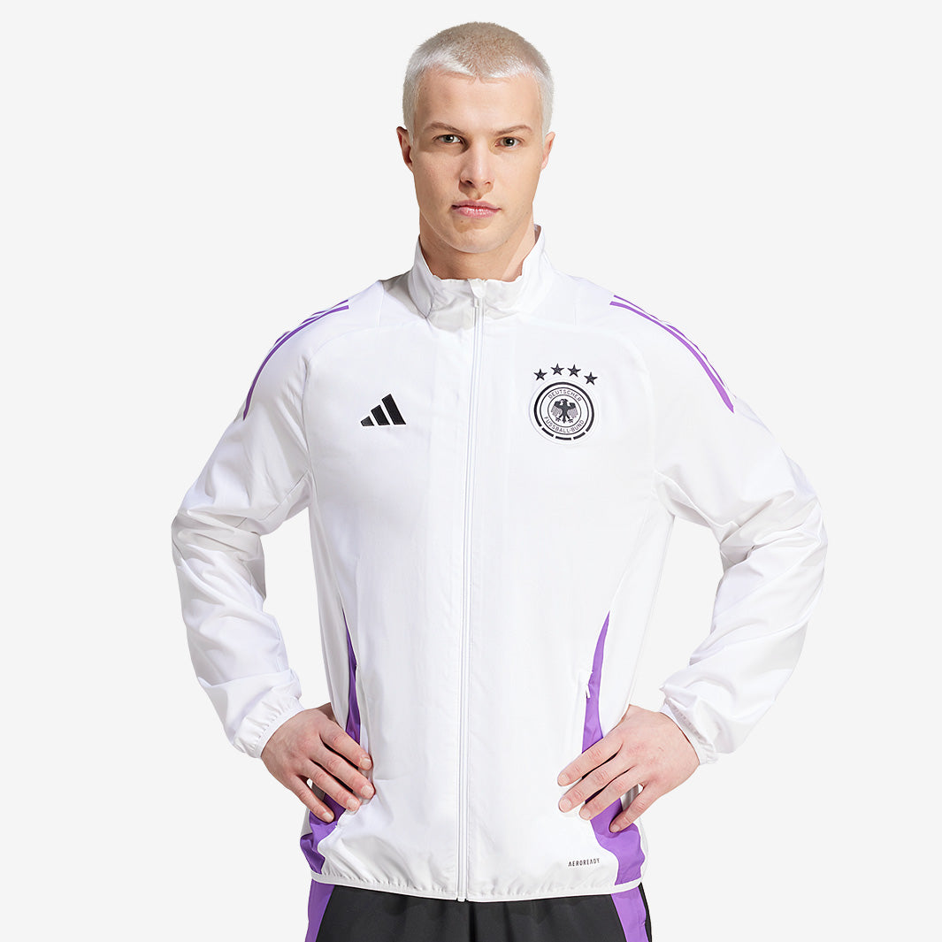 addias Germany 23/24 Pre-Match Jacket - White - Mens Replica