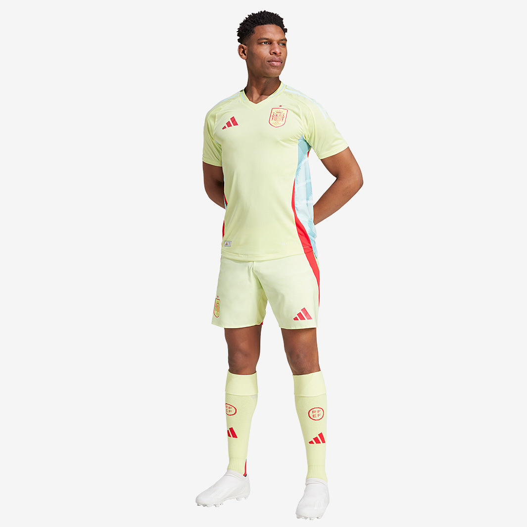 adidas Spain 2024 Authentic Away Shirt - Pulse Yellow/Halo Mint