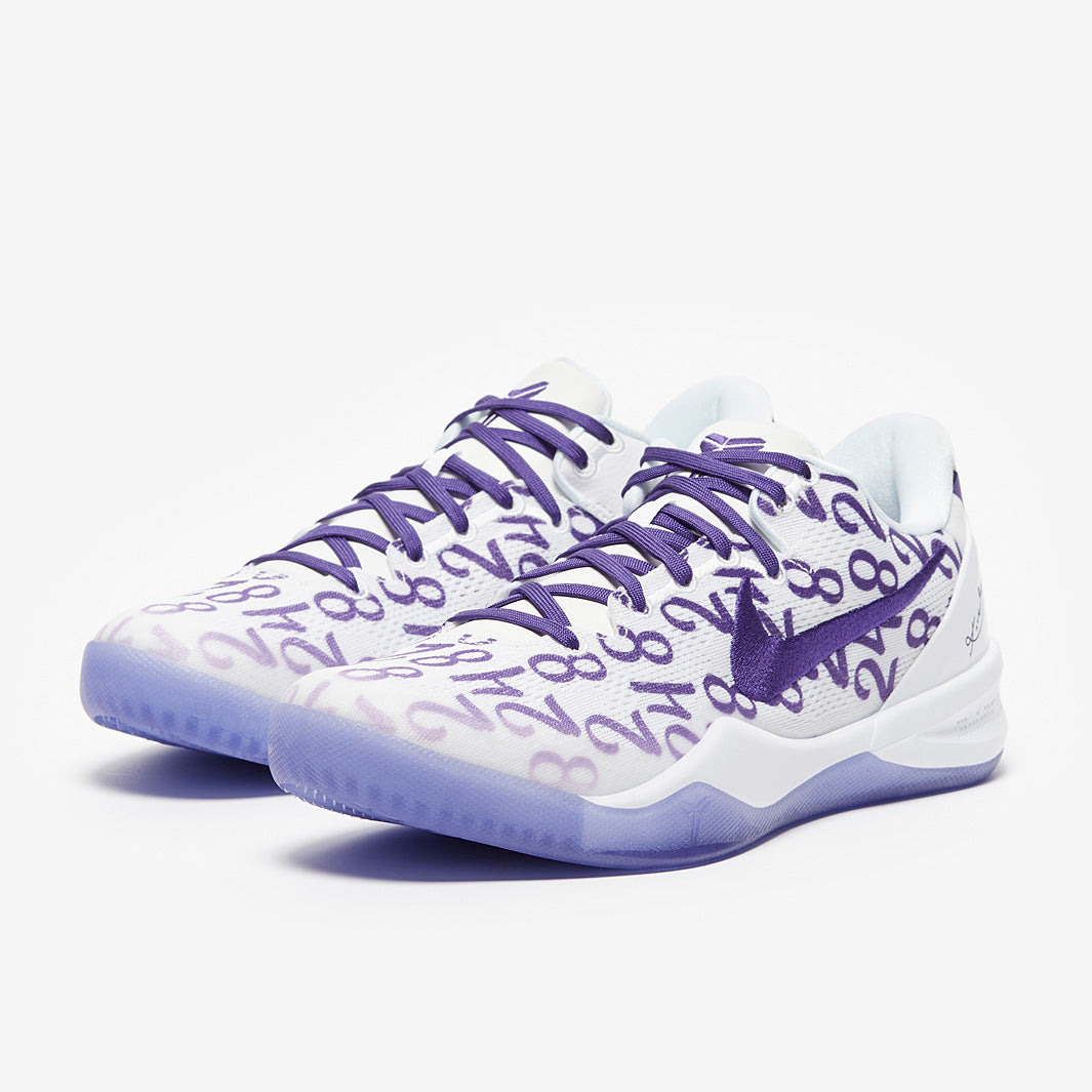 Nike Kobe 8 ホワイト/パープル Nike Kobe 8 ProTro - White/Court Purple - Trainers - Mens Shoes