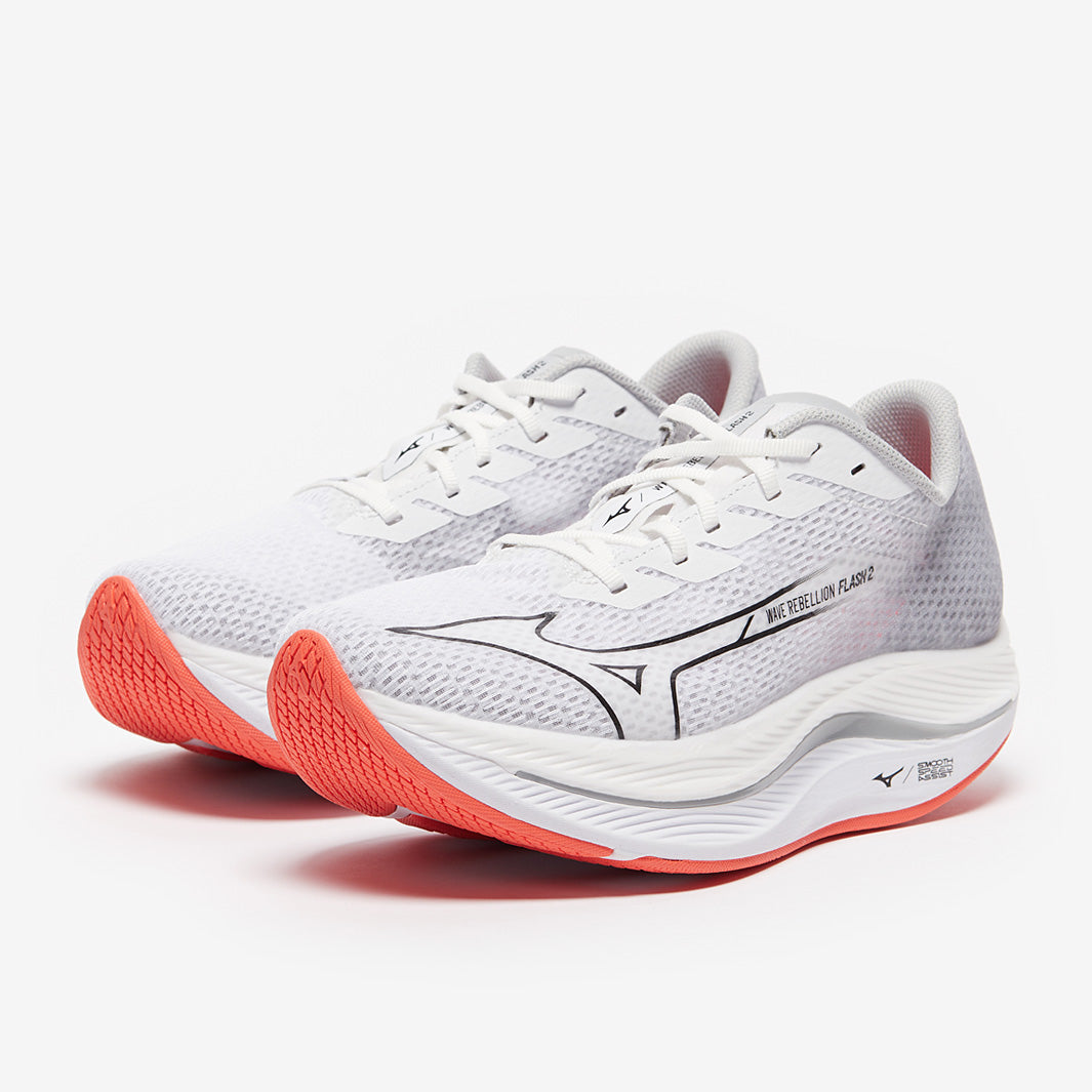 Mizuno Wave Rebellion Flash 2 - White/Black/Harbor Mist - Mens Shoes