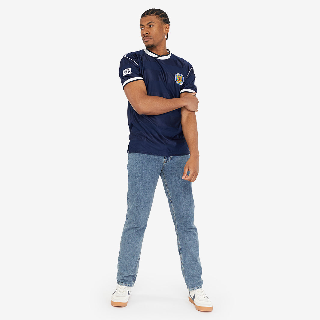 Score Draw Retro Scotland 1986 Shirt - Navy/White - Mens Replica