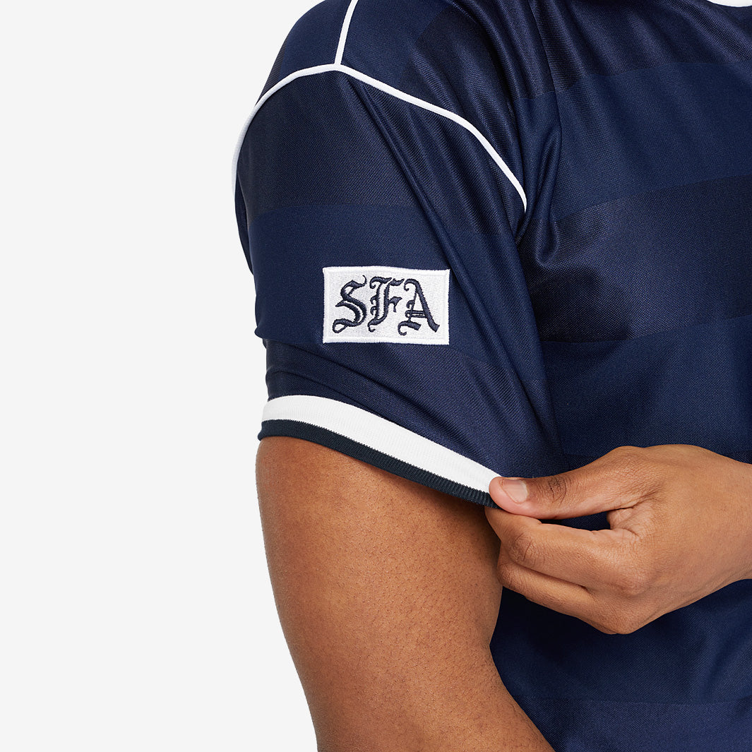 Score Draw Retro Scotland 1986 Shirt - Navy/White - Mens Replica