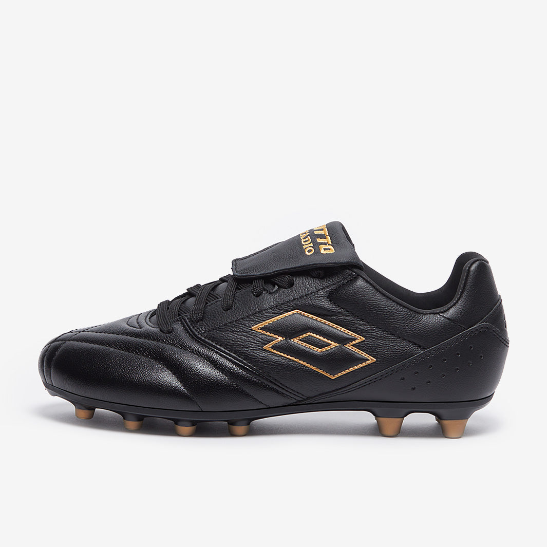 Lotto Stadio 200 III Firm Ground - All Black/Light PlatIndooro