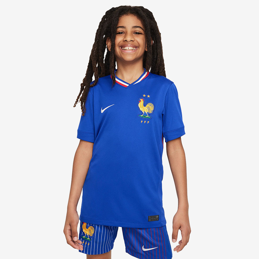 Nike France 2024 Kids Dri-FIT Stadium SS Home Shirt