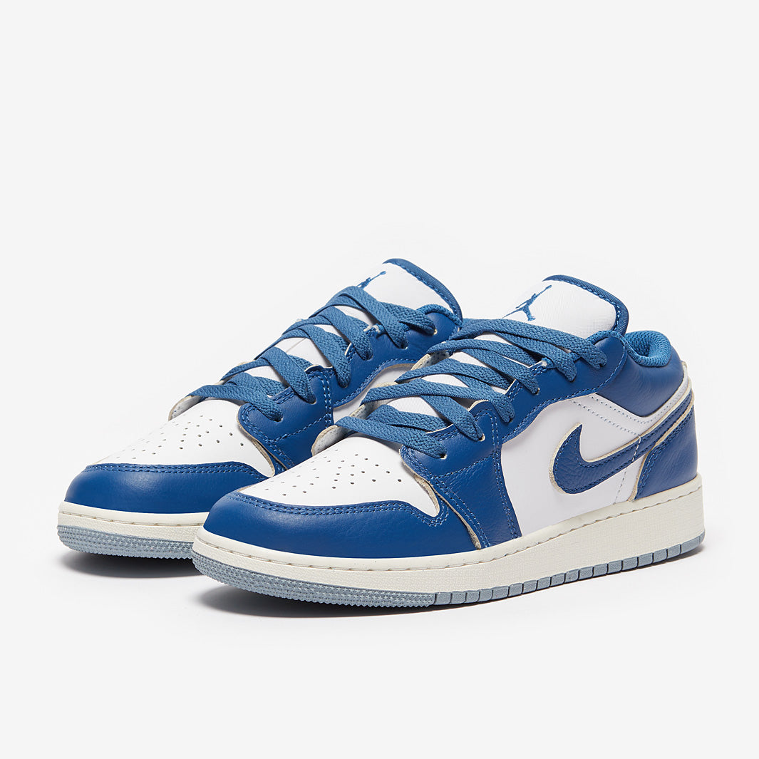 Air Jordan 1 Low SE Older Kids (GS) - White/Industrial Blue/Blue Grey ...