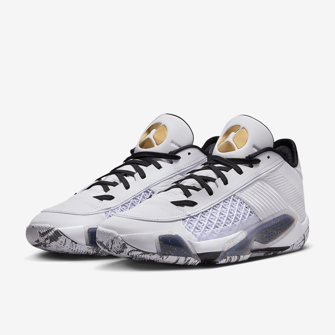 Air Jordan XXXVIII Low - White/Metallic Gold/Black/Pure Platinum
