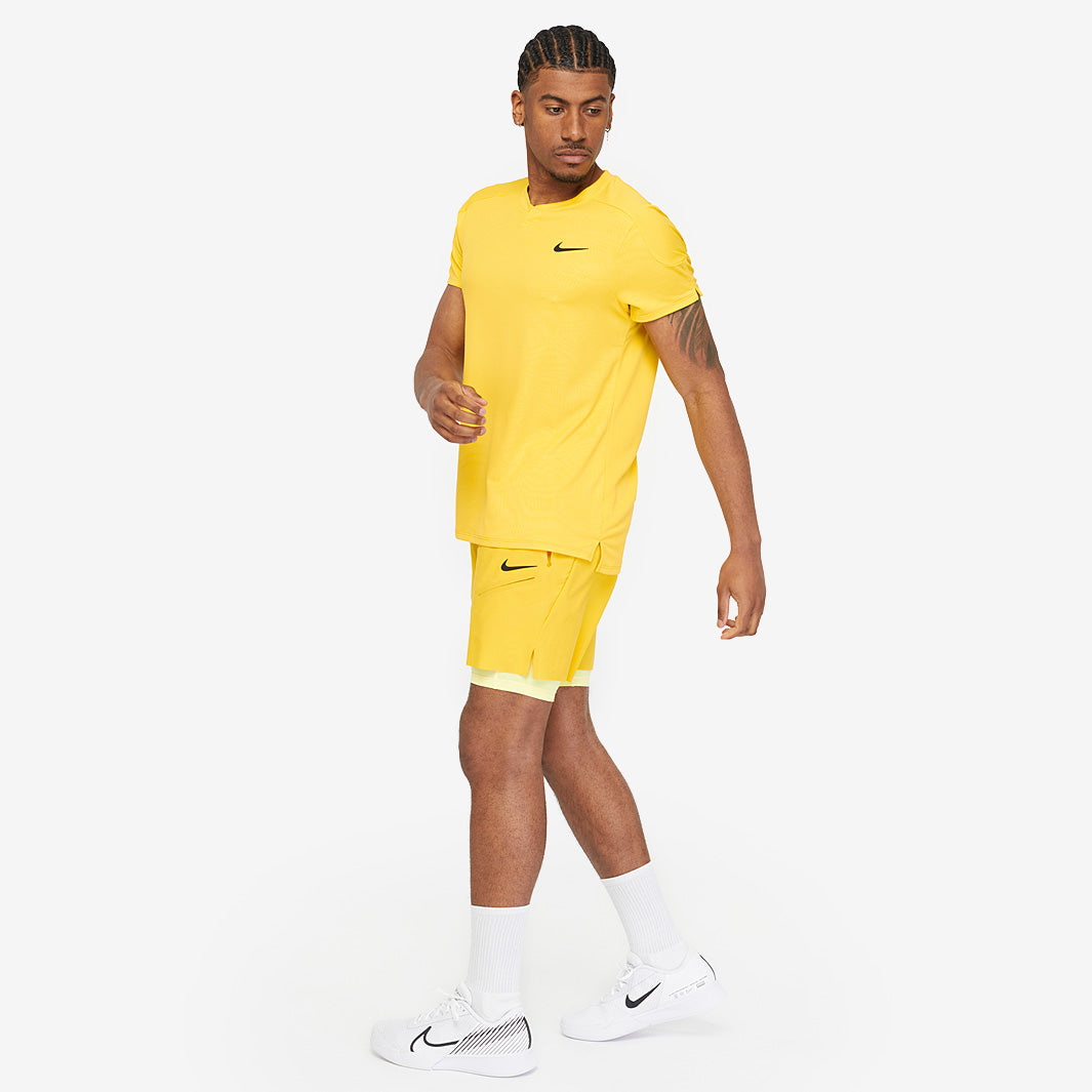 Nike Court Slam Dri-FIT Short Sleeve - Vivid Sulfur/Black - Mens