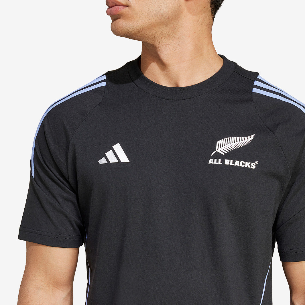 adidas All Black Cotton Tee - All Black/Blue Spark - Mens Replica