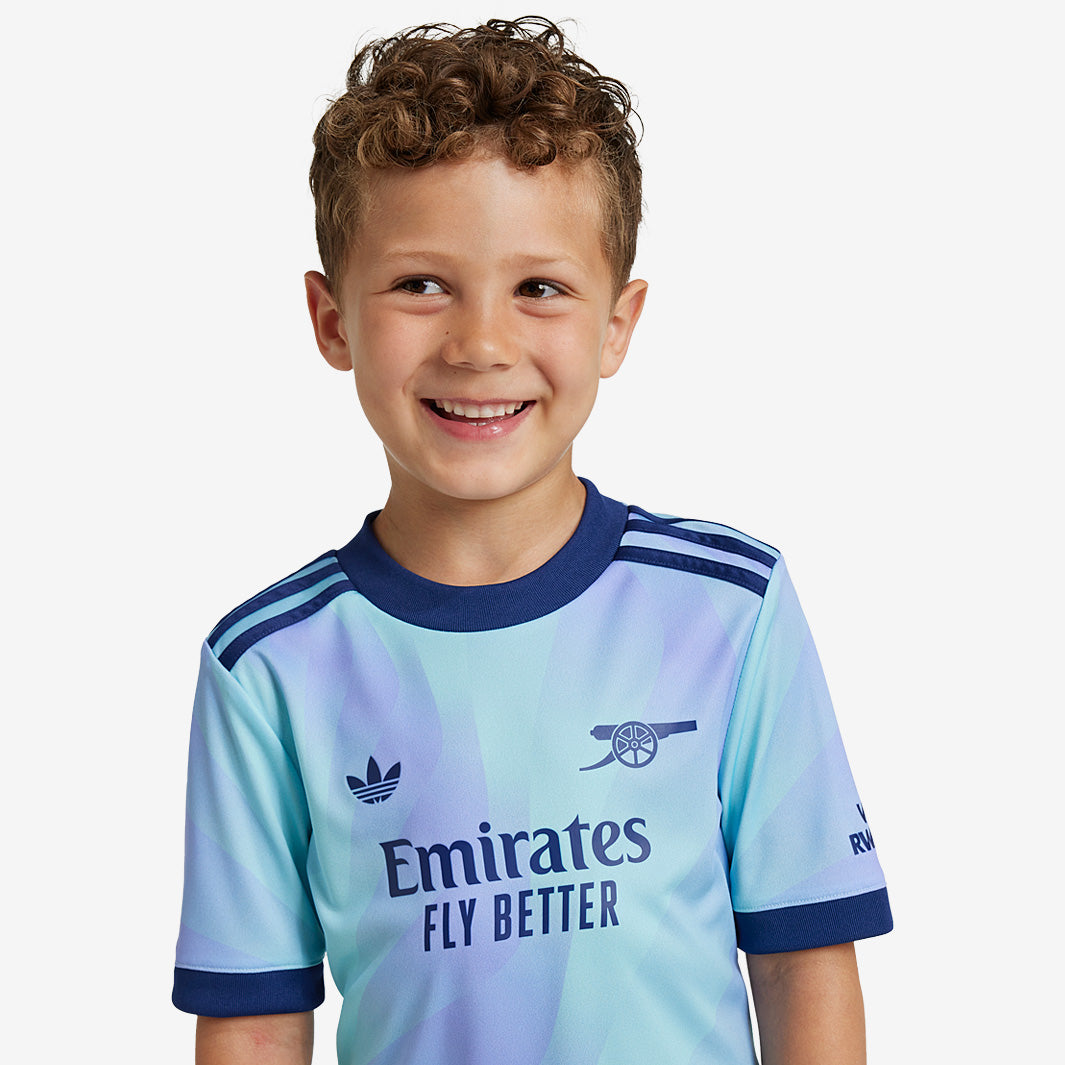 adidas Originals Arsenal 24/25 Little Kids Third Kit - Clear Aqua