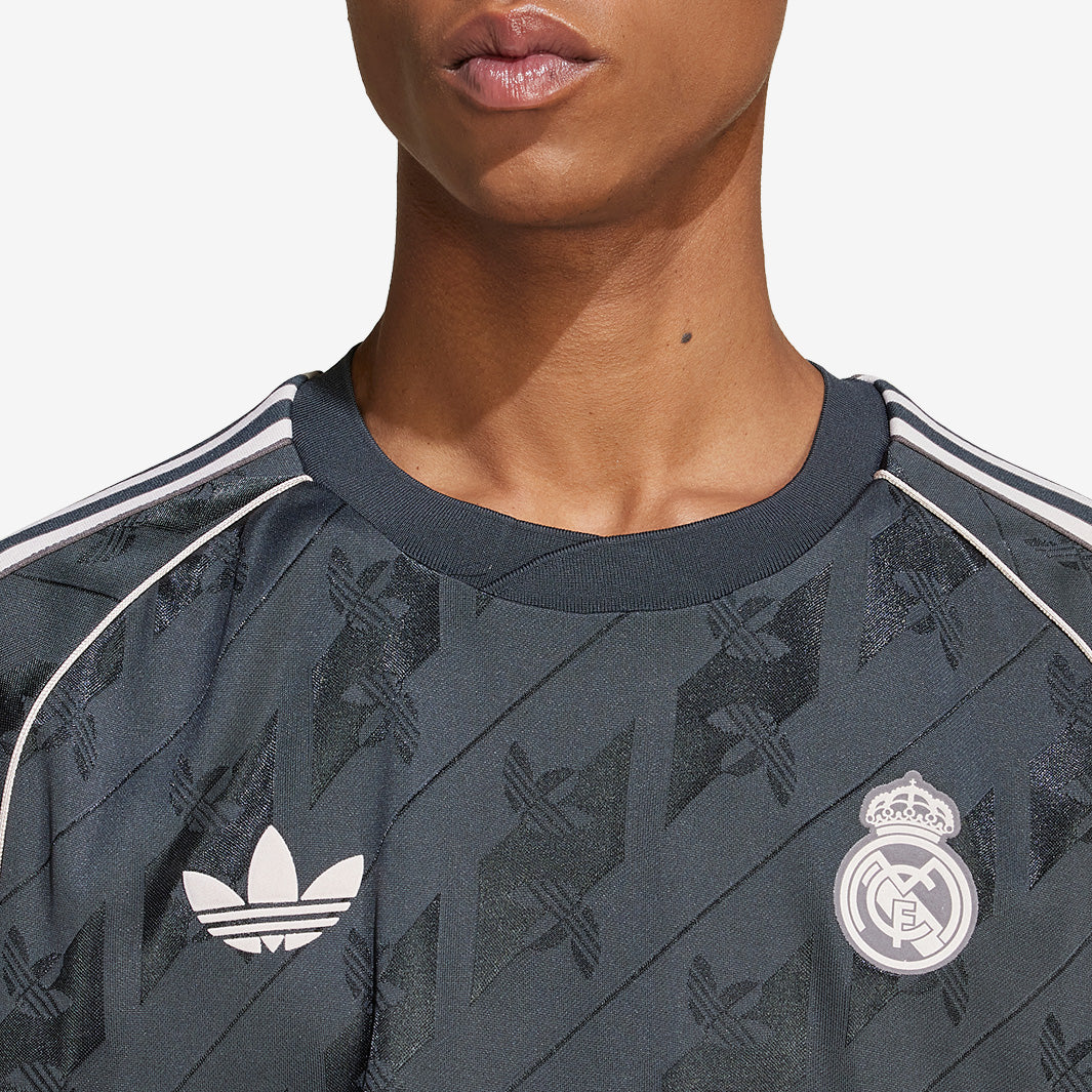 adidas Real Madrid Lifestyle OG 【サイズL】 adidas Originals Real Madrid Lifestyler Shirt - Dark Grey - Mens