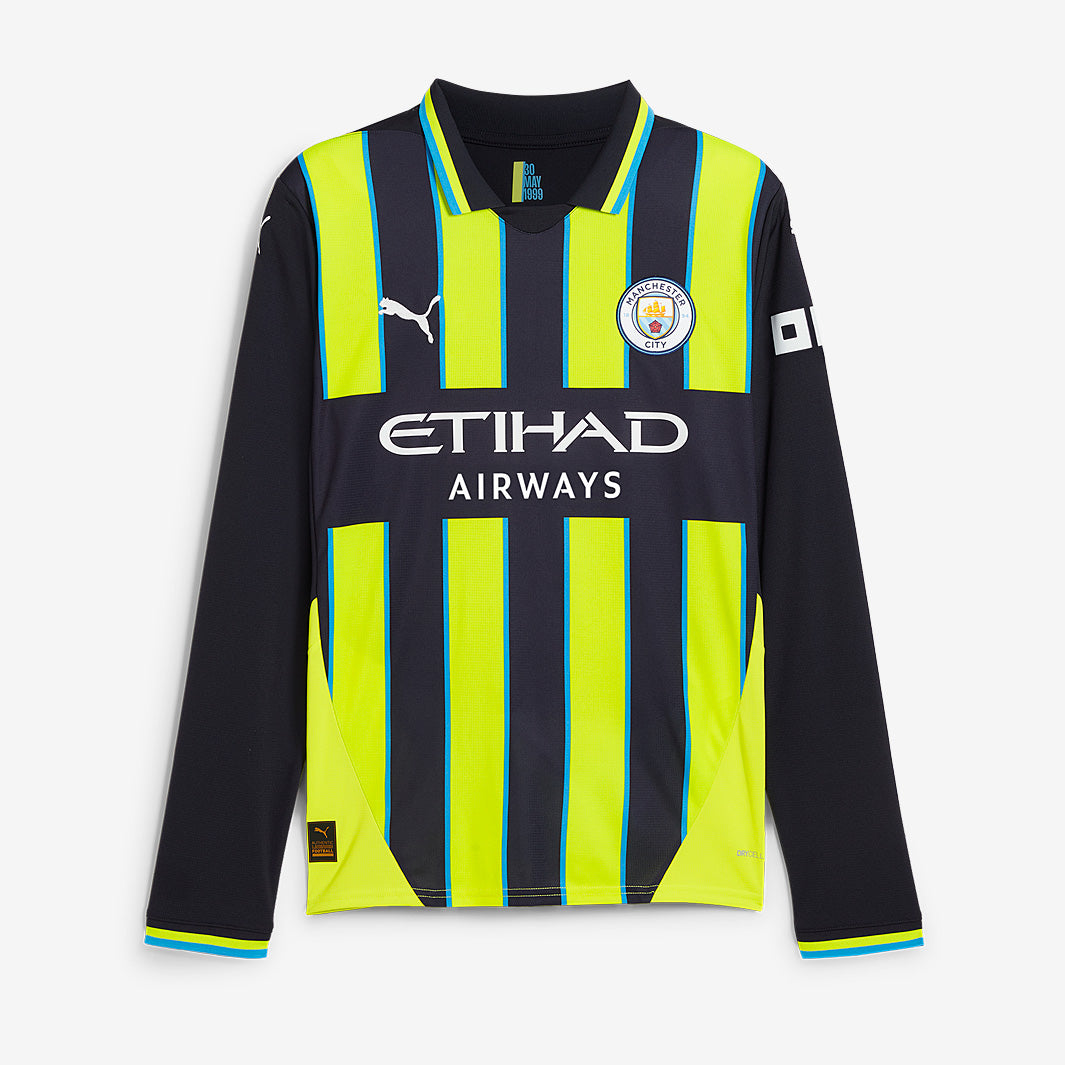 Puma Manchester City 24/25 LS Away Shirt - New Navy/Yellow Glow