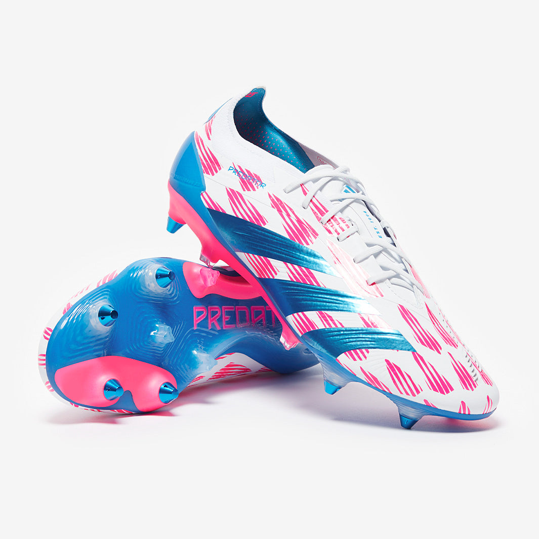 adidas Predator Elite Laced Soft Ground - Ftwr White/Solar Blue