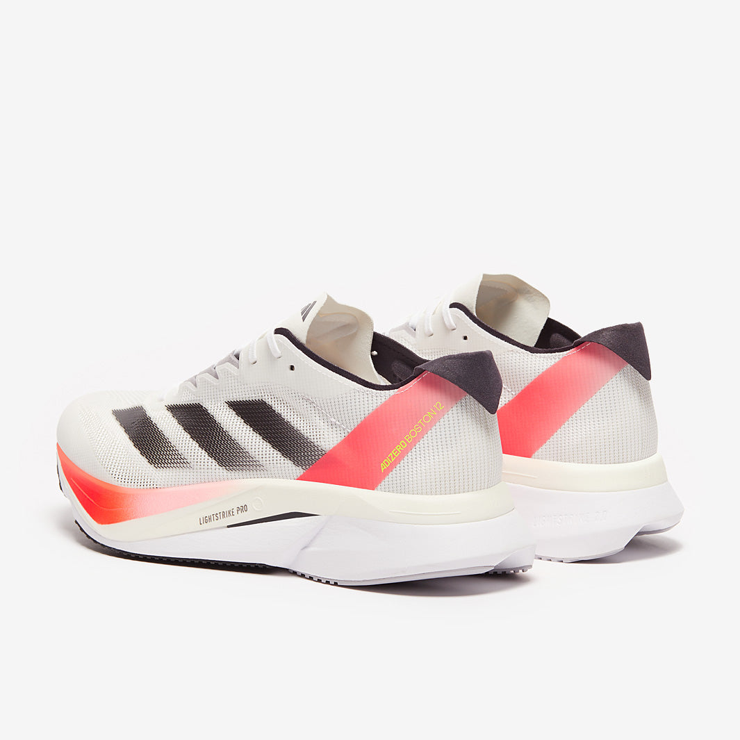 adidas adizero Boston 12 - Ftwr White/Aurora Met./Solar Red - Mens