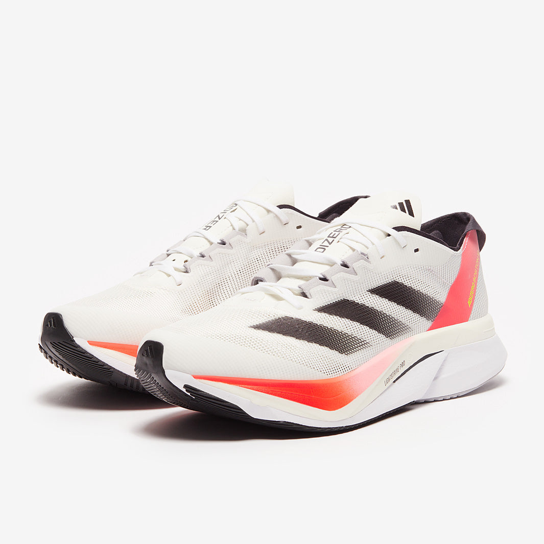 adidas adizero Boston 12 - Ftwr White/Aurora Met./Solar Red - Mens