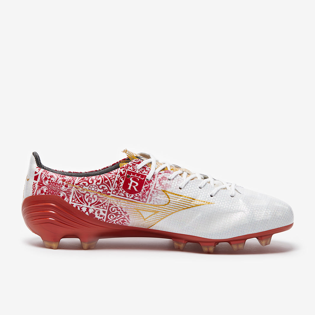 Mizuno Alpha x SR4 Made in Japan Firm Ground - White/Red - Adult Boots
