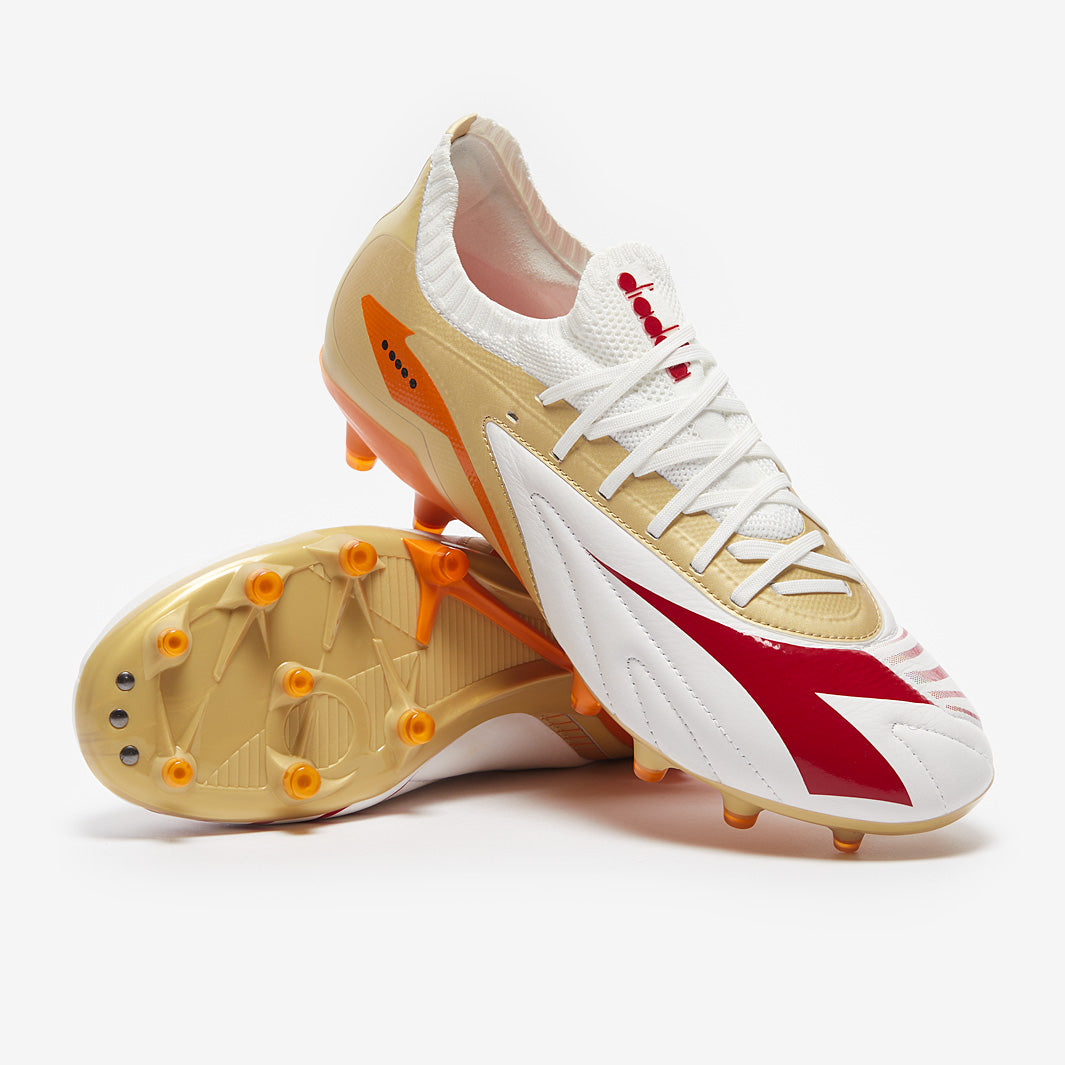Diadora Maximus Elite Pro Firm Ground - White/Chilli Pepper/Ruset ...