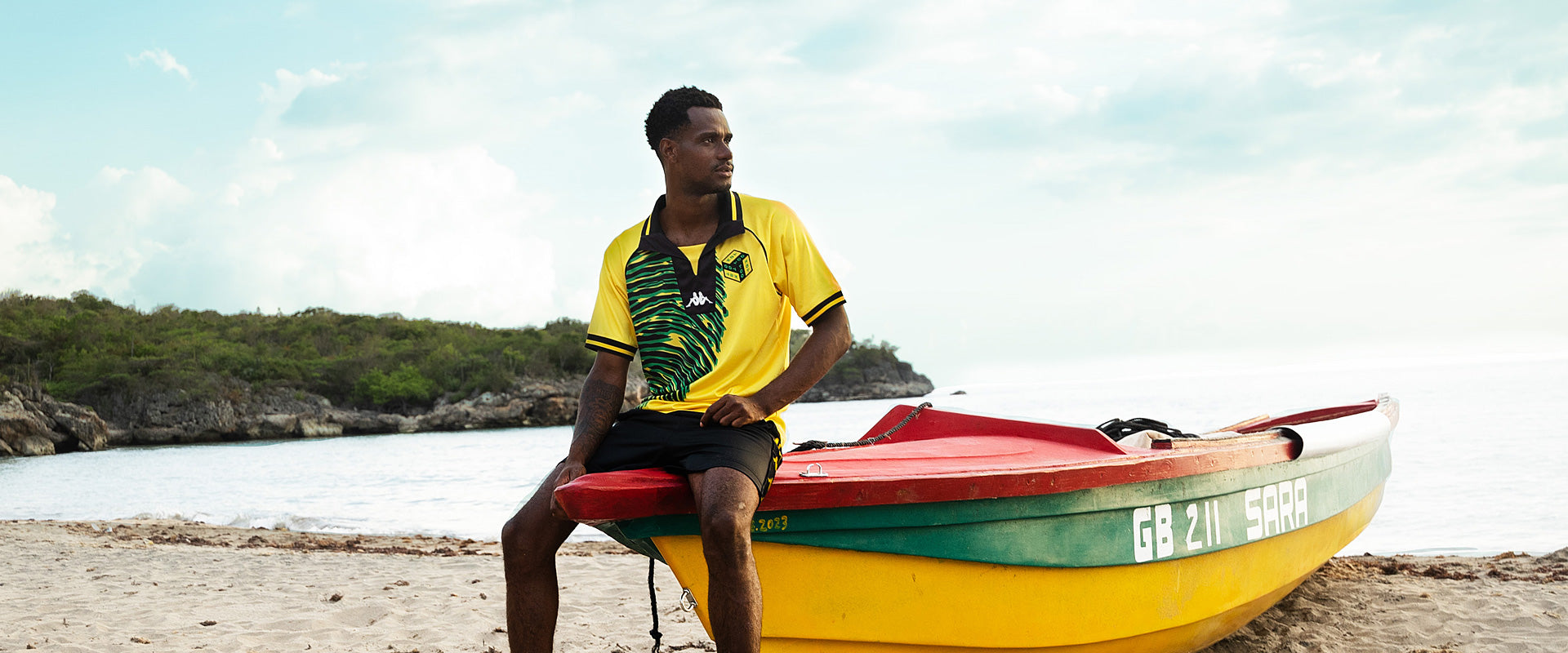 Kappa Jamaica 2024 x Too Hot Jersey - Yellow/Green/Black - Mens
