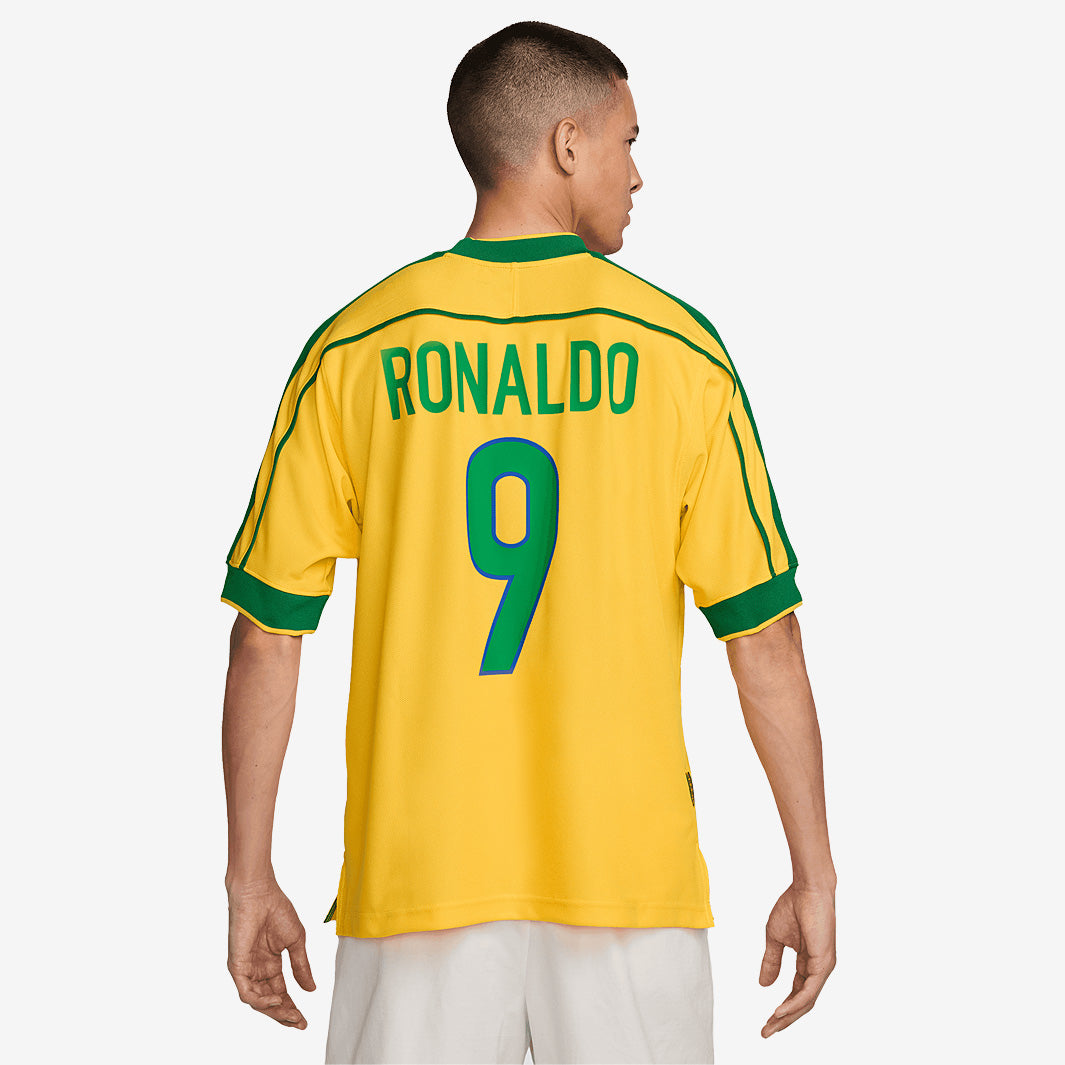 Nike Brazil 1998 Soccer ブラジル代表 9 Ronaldo Nike Brazil Re-Issue 1998 SS Shirt with Ronaldo 9 - Varsity Maize