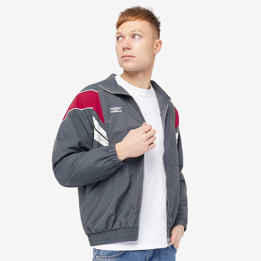 Umbro Relaxed Track Jacket - Iron Gate/Red Dahlia/Brilliant/White