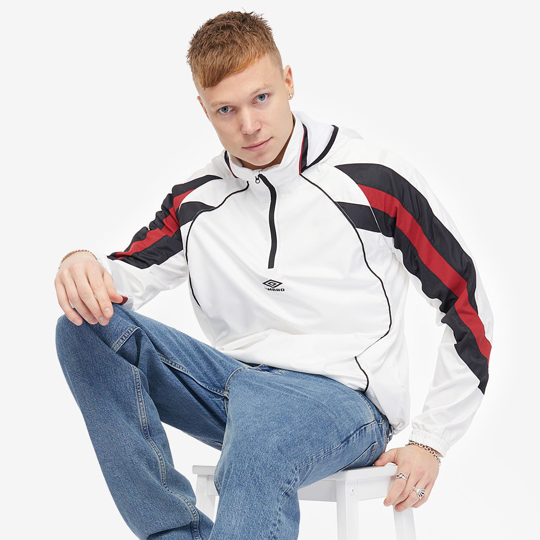 Umbro Zip Off Sleeve Wind Jacket - Brilliant White/Black/Red