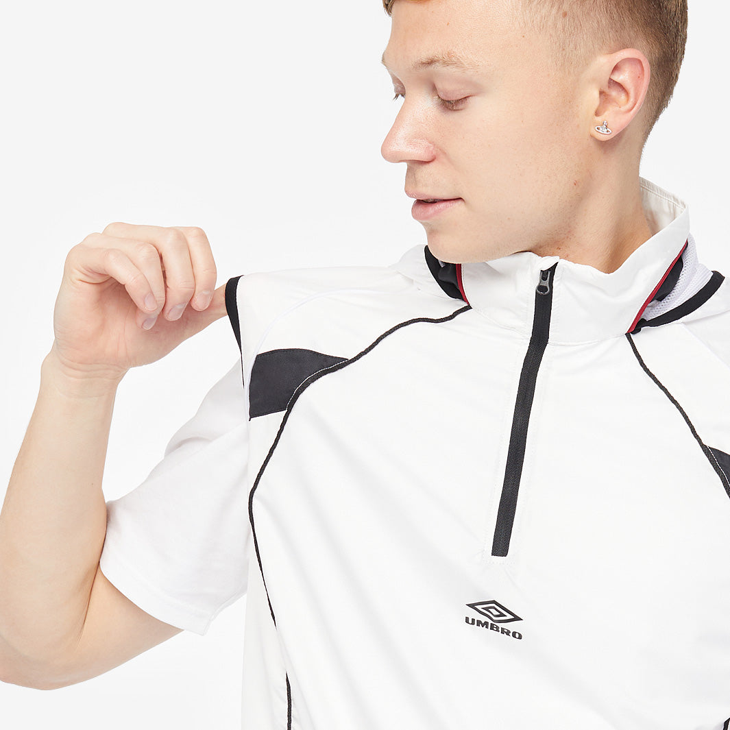 Umbro Zip Off Sleeve Wind Jacket - Brilliant White/Black/Red