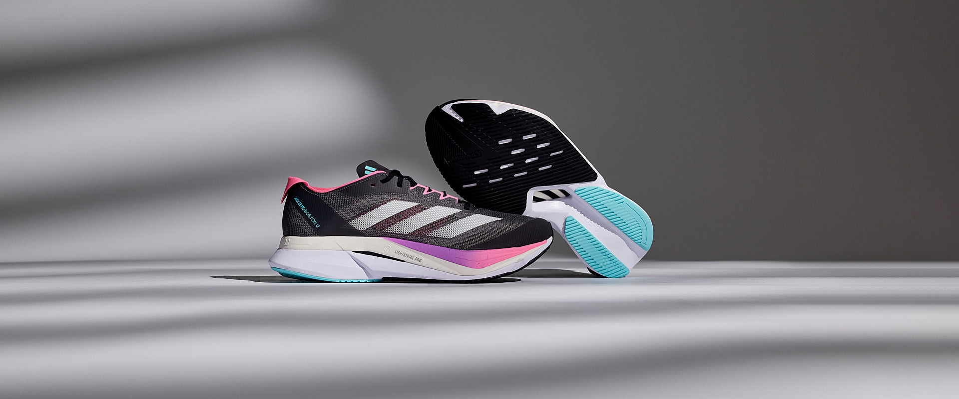 adidas Womens adizero Boston 12 - Grey Five/Crystal Jade/Lucid