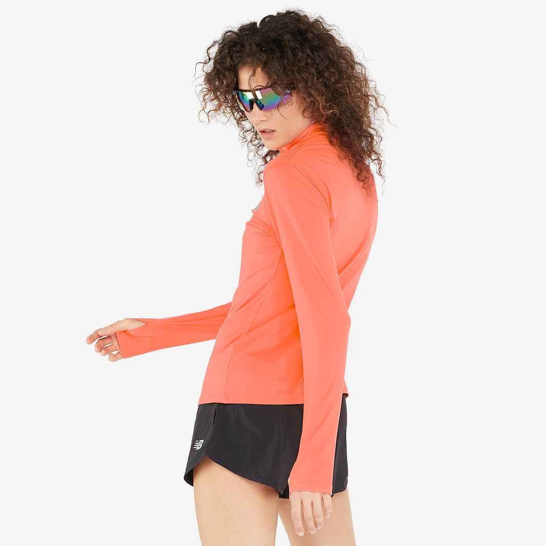 New Balance Womens Sport Essentials Space Dye 1/4 Zip - Drift Red