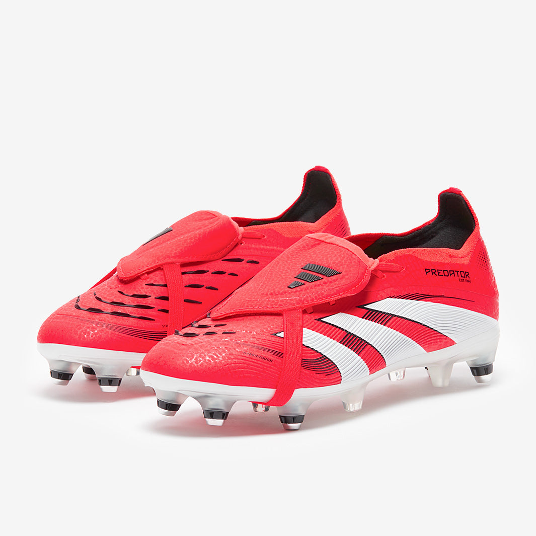 adidas Kids Predator Elite Tongue Soft Ground - Lucid Red/White