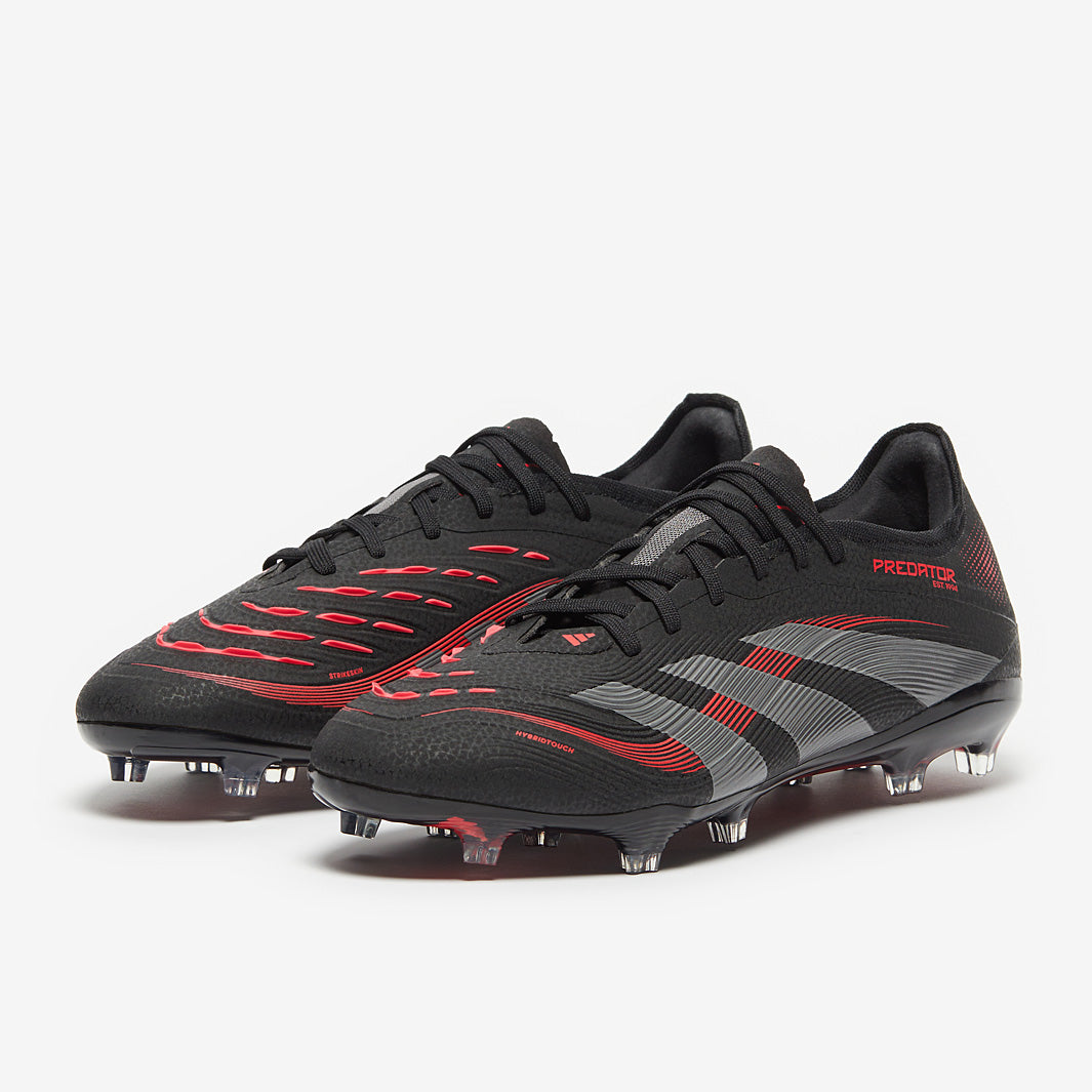 adidas Predator Pro Firm Ground - Black/Grey Four/Lucid Red