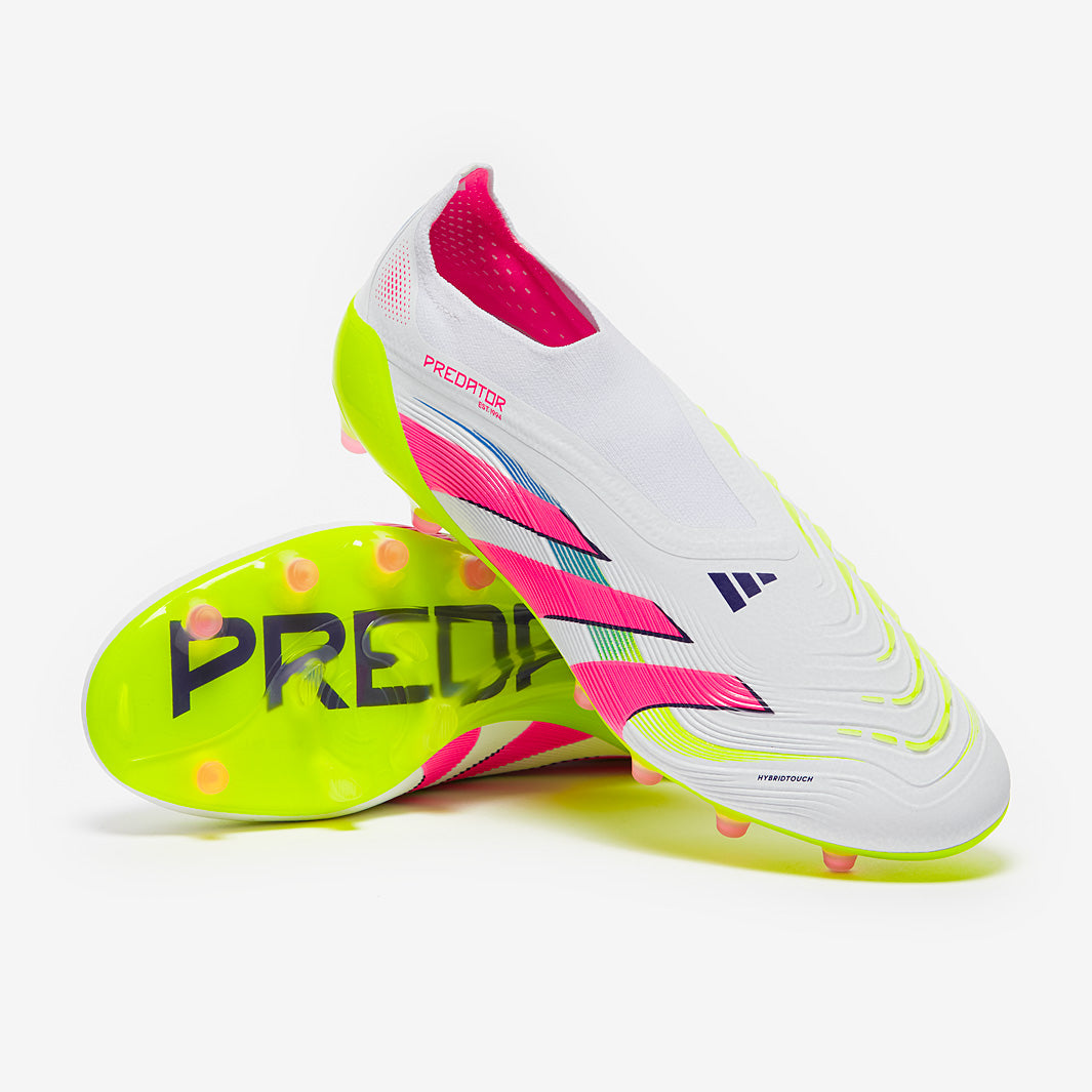 adidas Predator Elite Laceless Artificial Grass - White/Lucid Pink